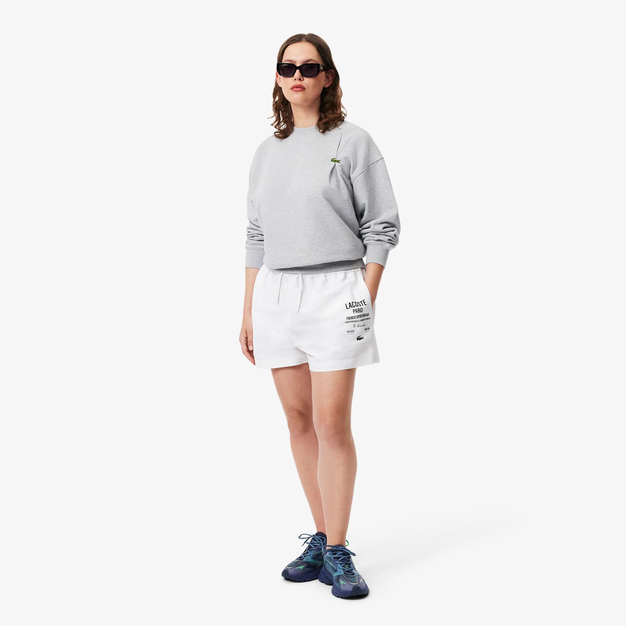 Lacoste Long Print Kadın Beyaz Şort