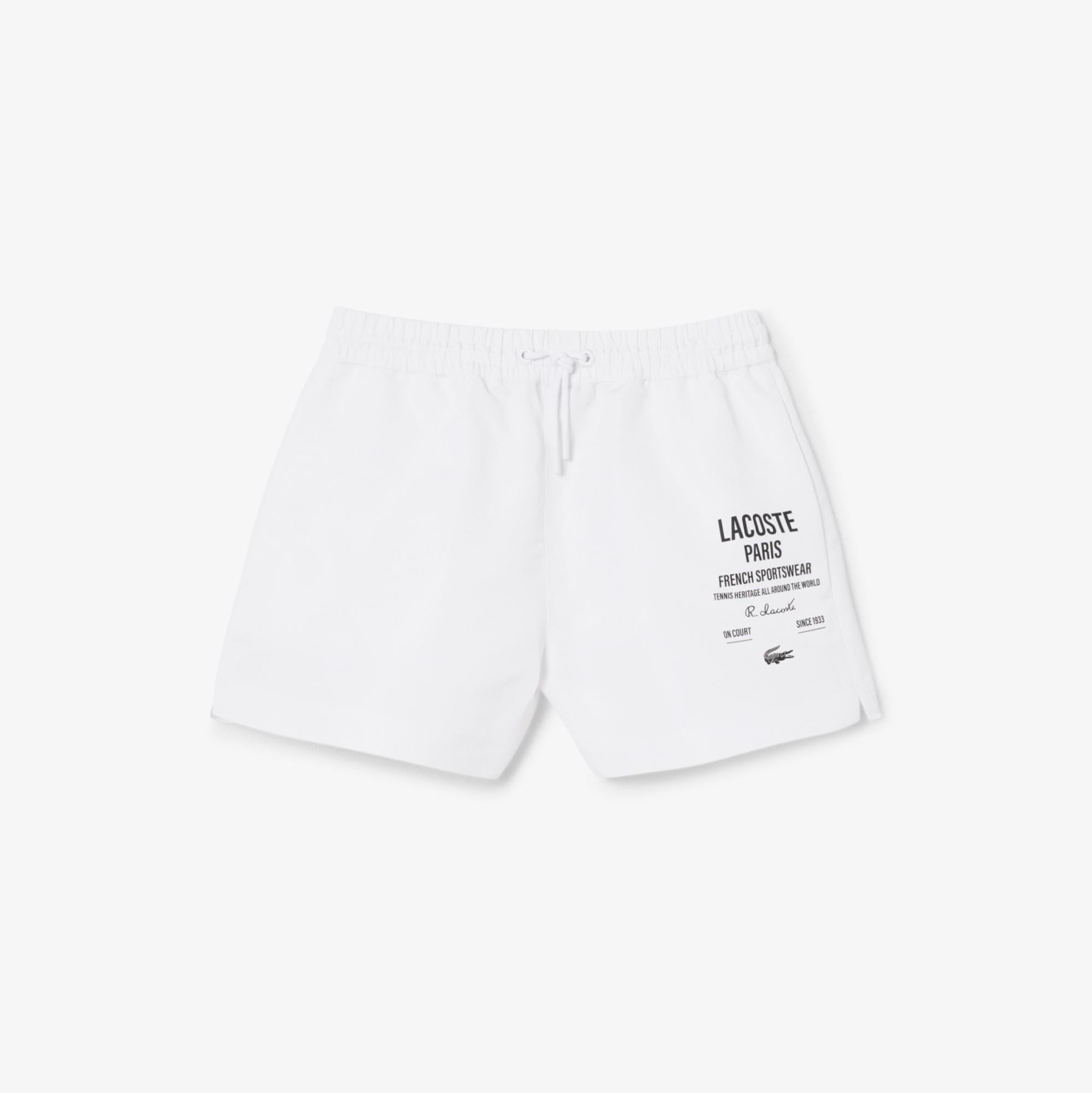 Lacoste Long Print Kadın Beyaz Şort
