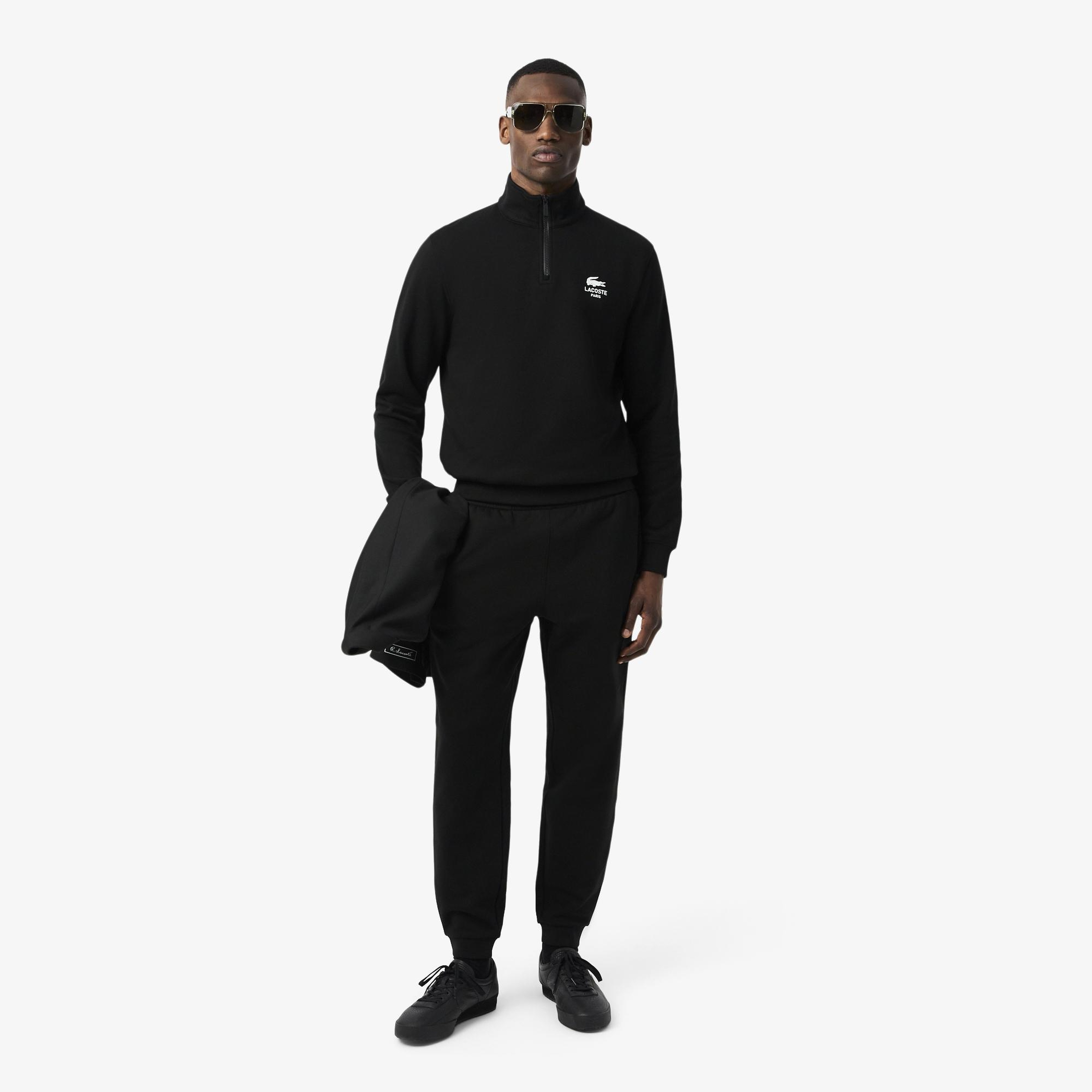 Lacoste High Neck Zip-Up Print Sweatshirt