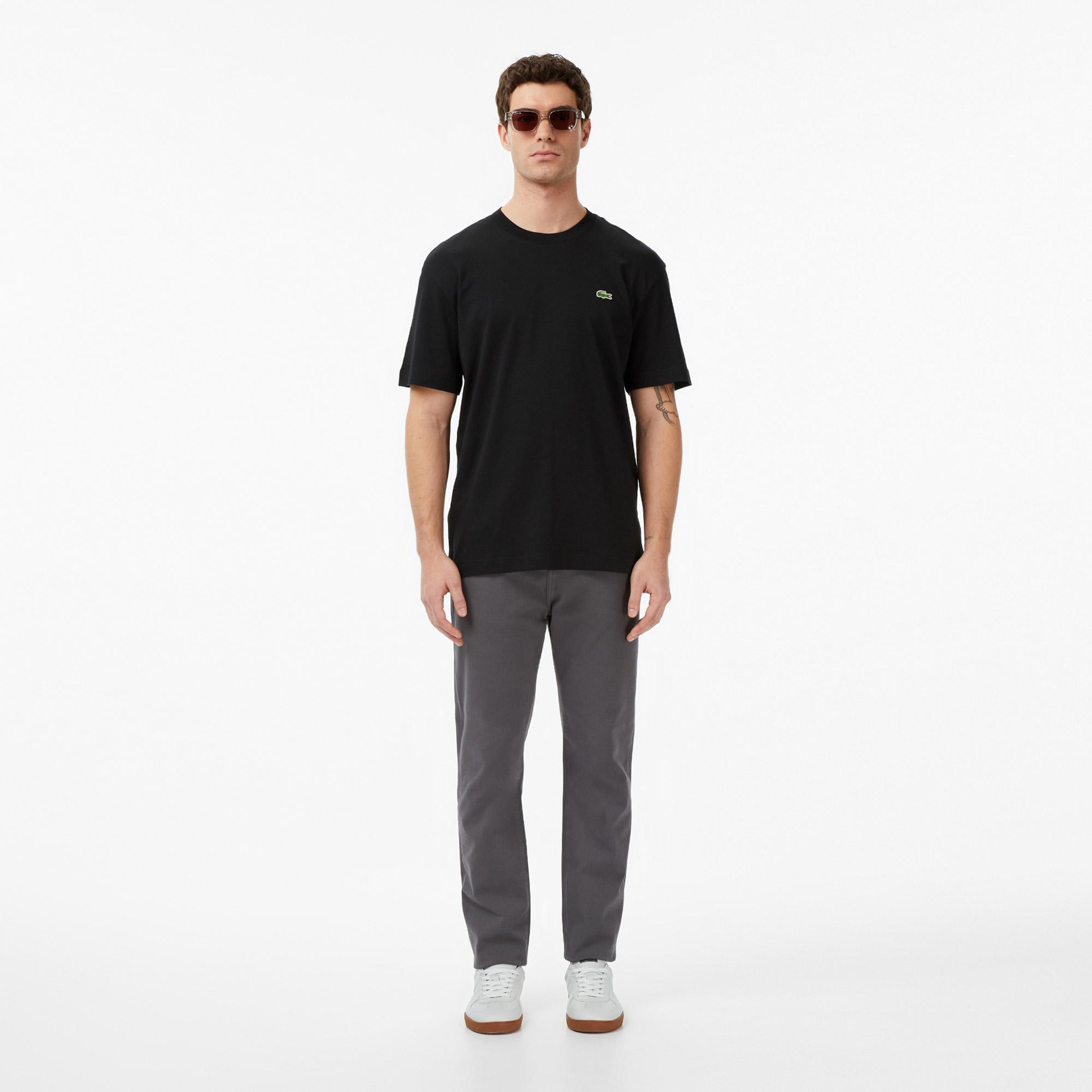 Unisex Relaxed Fit Bisiklet Yaka Organik Pamuk Siyah T-Shirt
