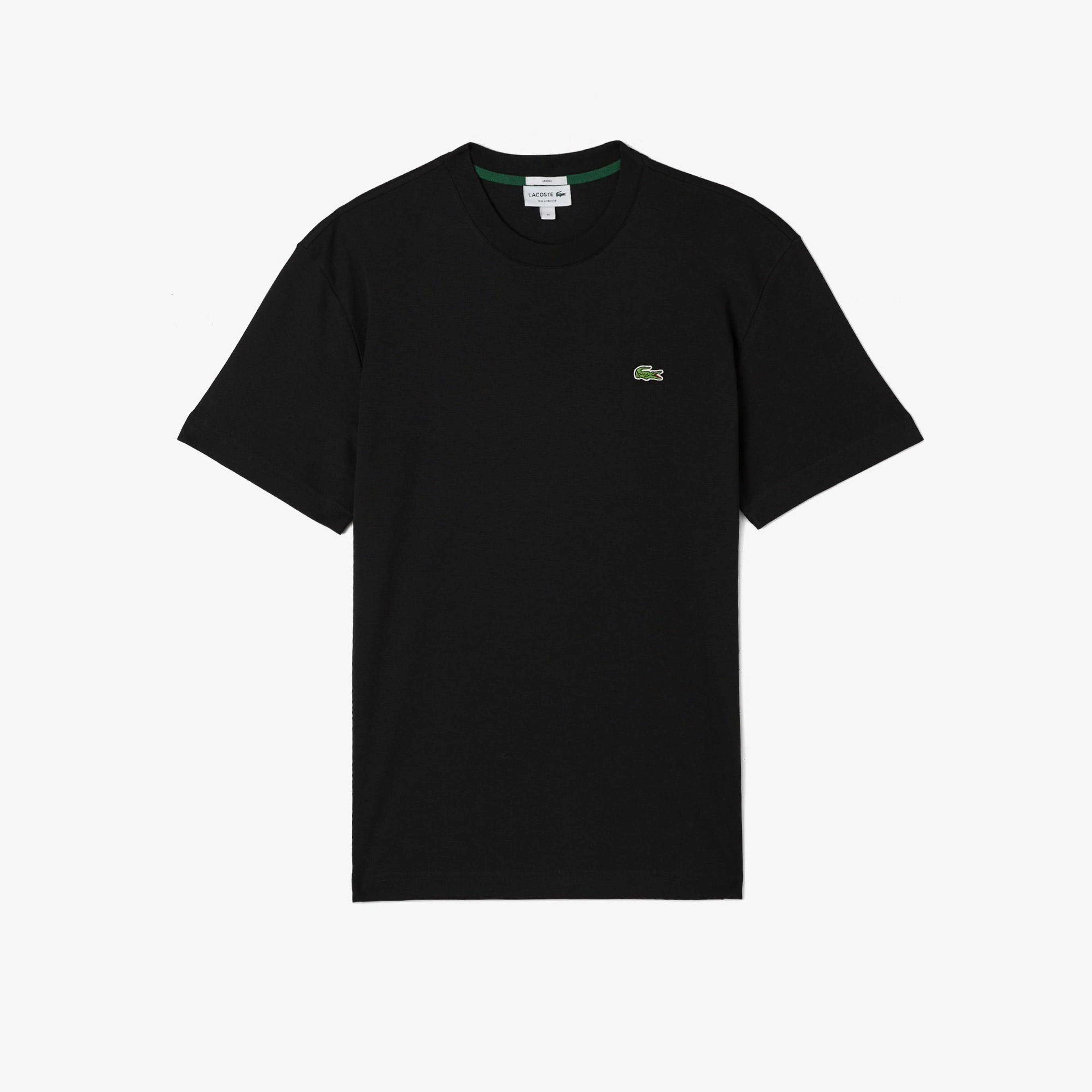 Unisex Relaxed Fit Bisiklet Yaka Organik Pamuk Siyah T-Shirt