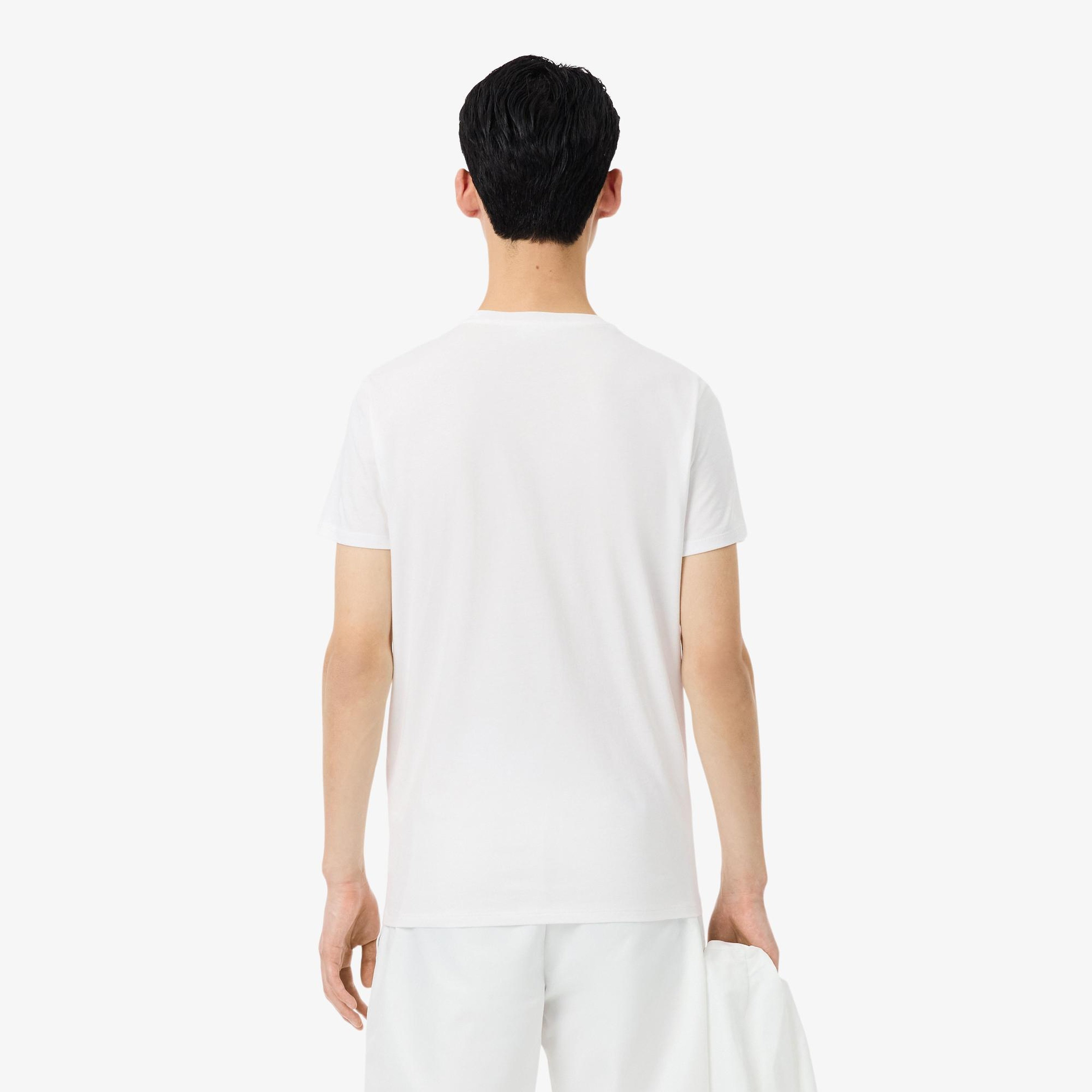 Lacoste Erkek Regular Fit Bisiklet Yaka Beyaz T-Shirt