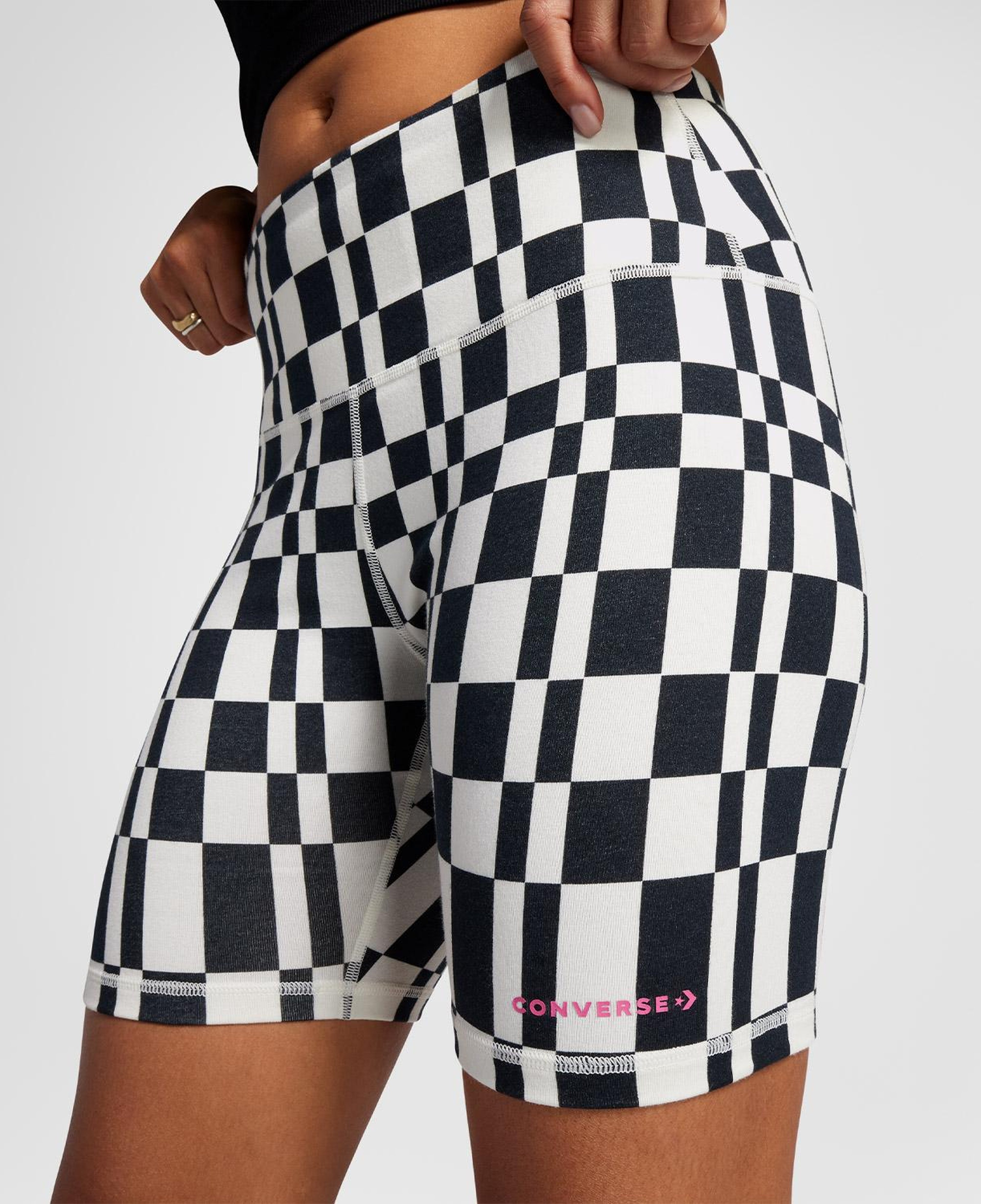 Converse Checkered Desenli Kadın Siyah Tayt