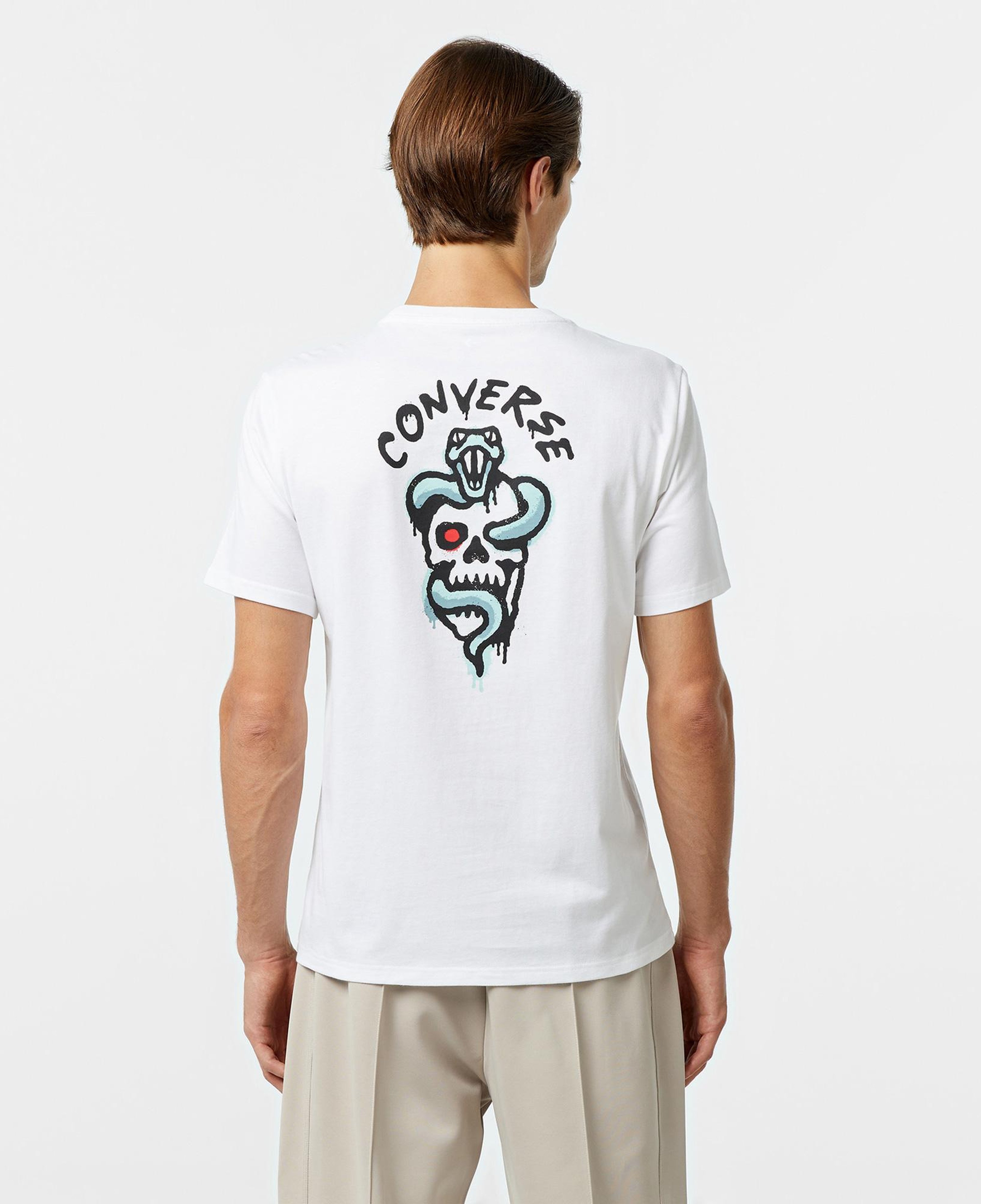 Converse Spray Paint Baskılı Erkek Beyaz T-Shirt