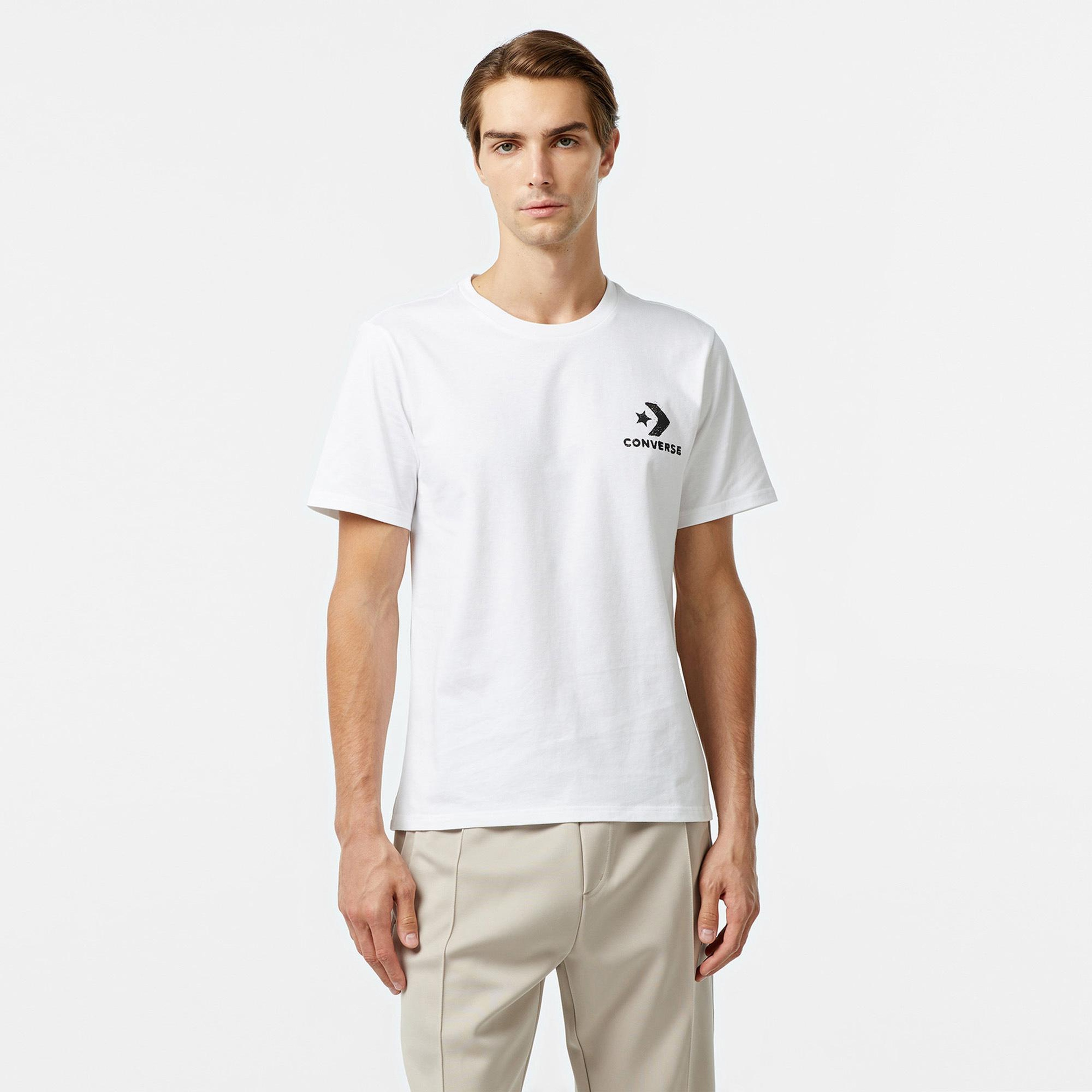 Converse Spray Paint Baskılı Erkek Beyaz T-Shirt