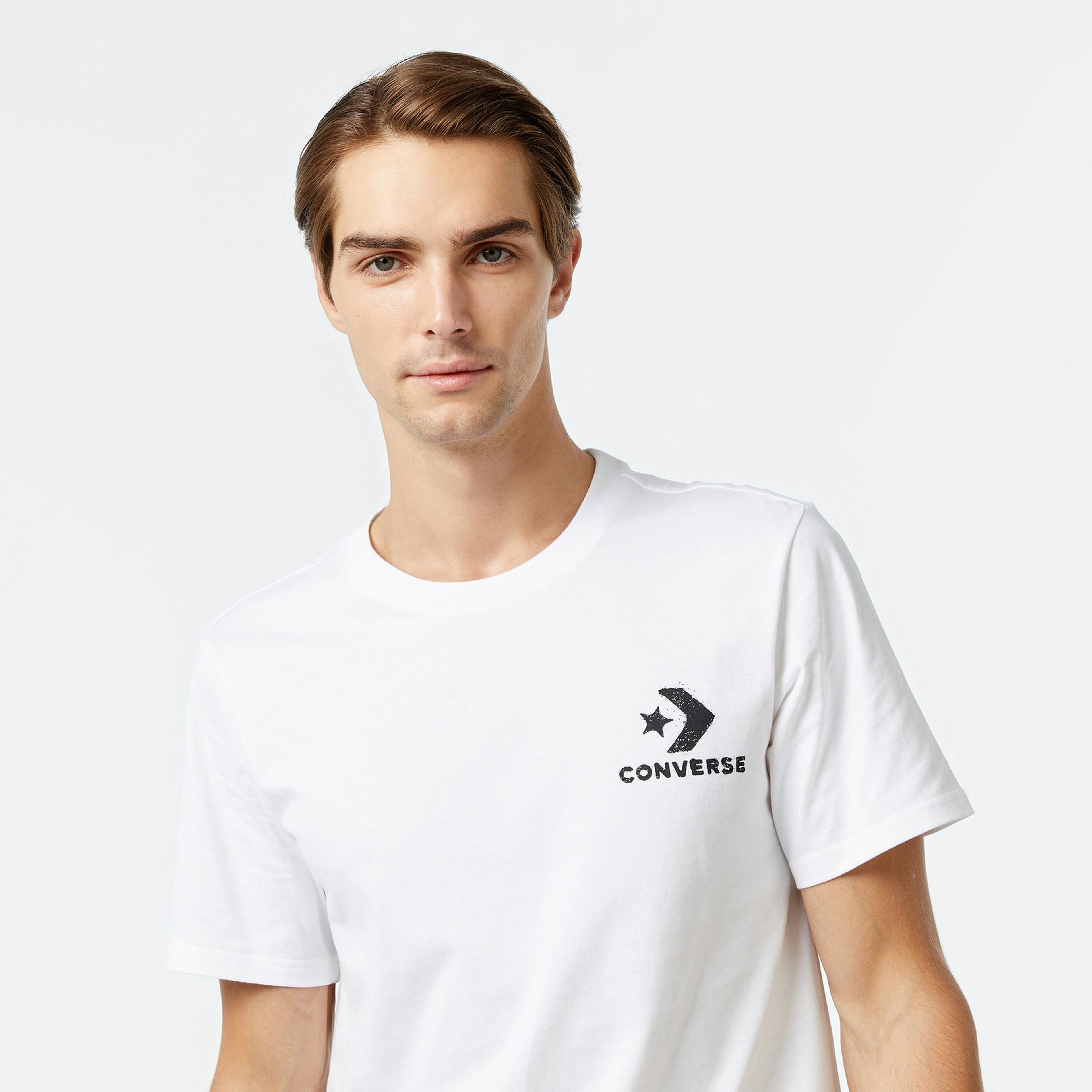 Converse Spray Paint Baskılı Erkek Beyaz T-Shirt