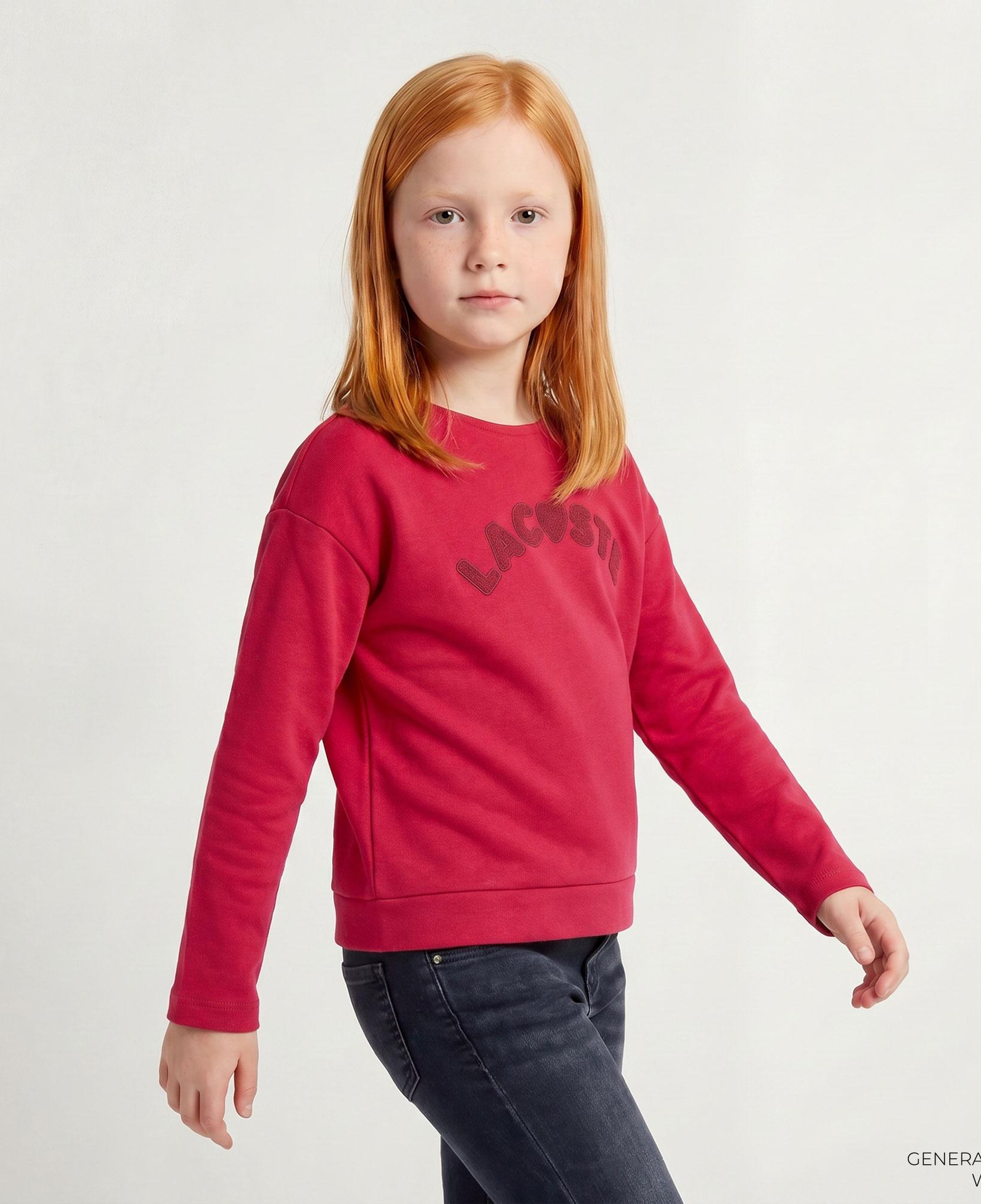 Lacoste Çocuk Uzun Kollu Bisiklet Yaka Baskılı Pembe T-Shirt