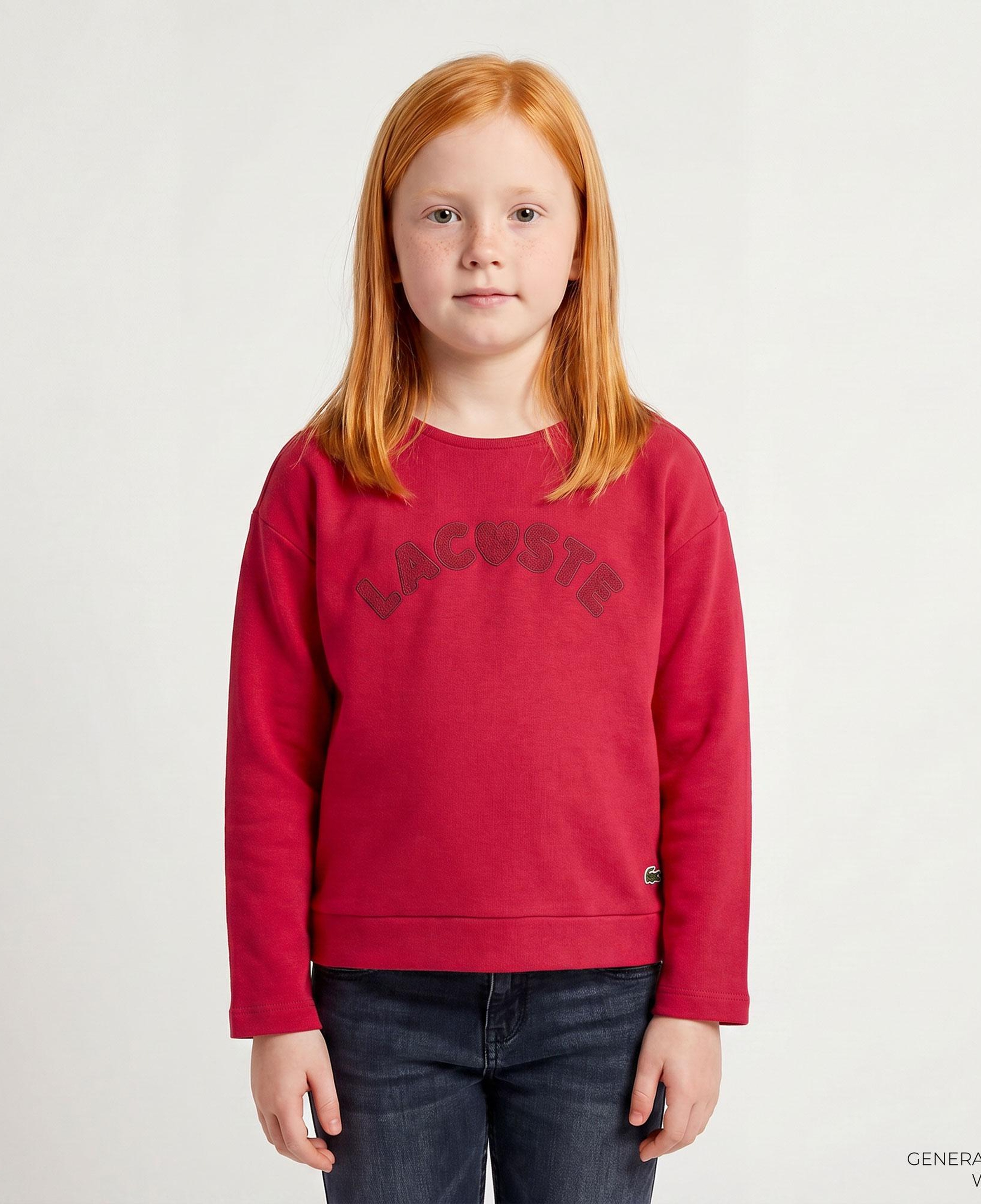 Lacoste Çocuk Uzun Kollu Bisiklet Yaka Baskılı Pembe T-Shirt