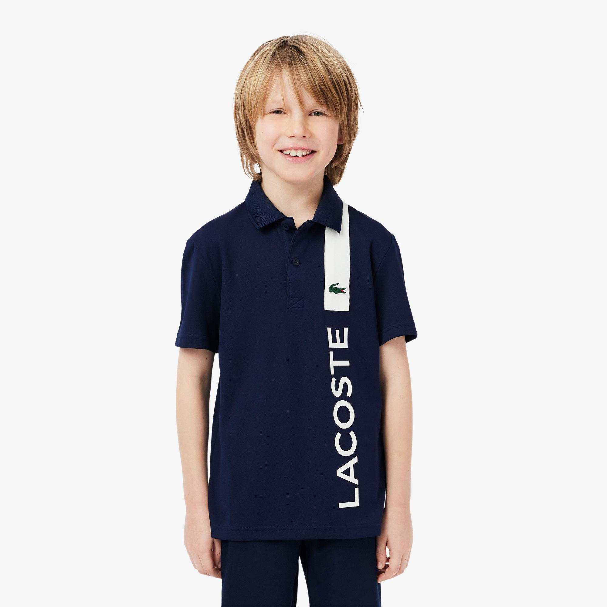 Lacoste Sport Çocuk Baskılı Lacivert Polo