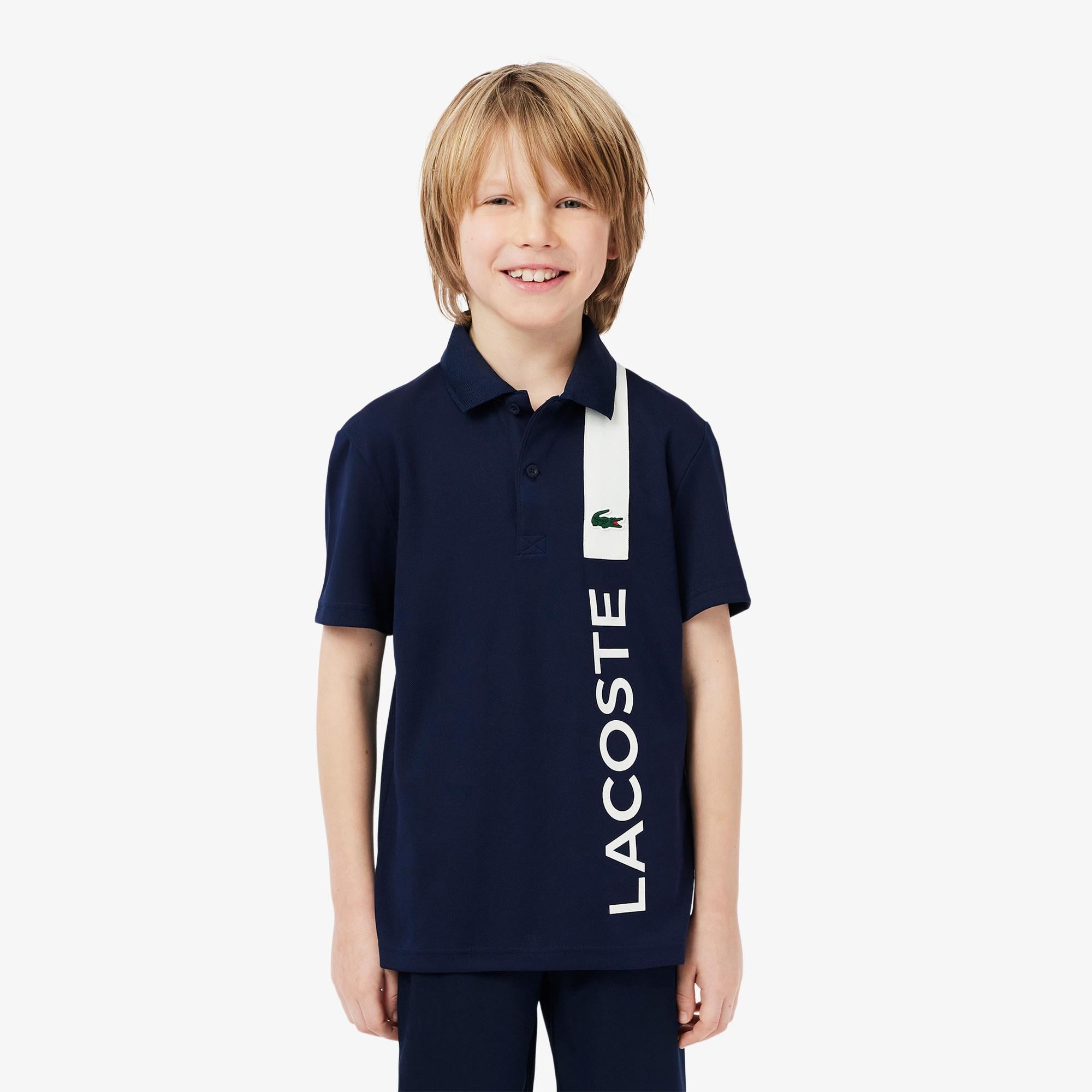 Lacoste Sport Çocuk Baskılı Lacivert Polo