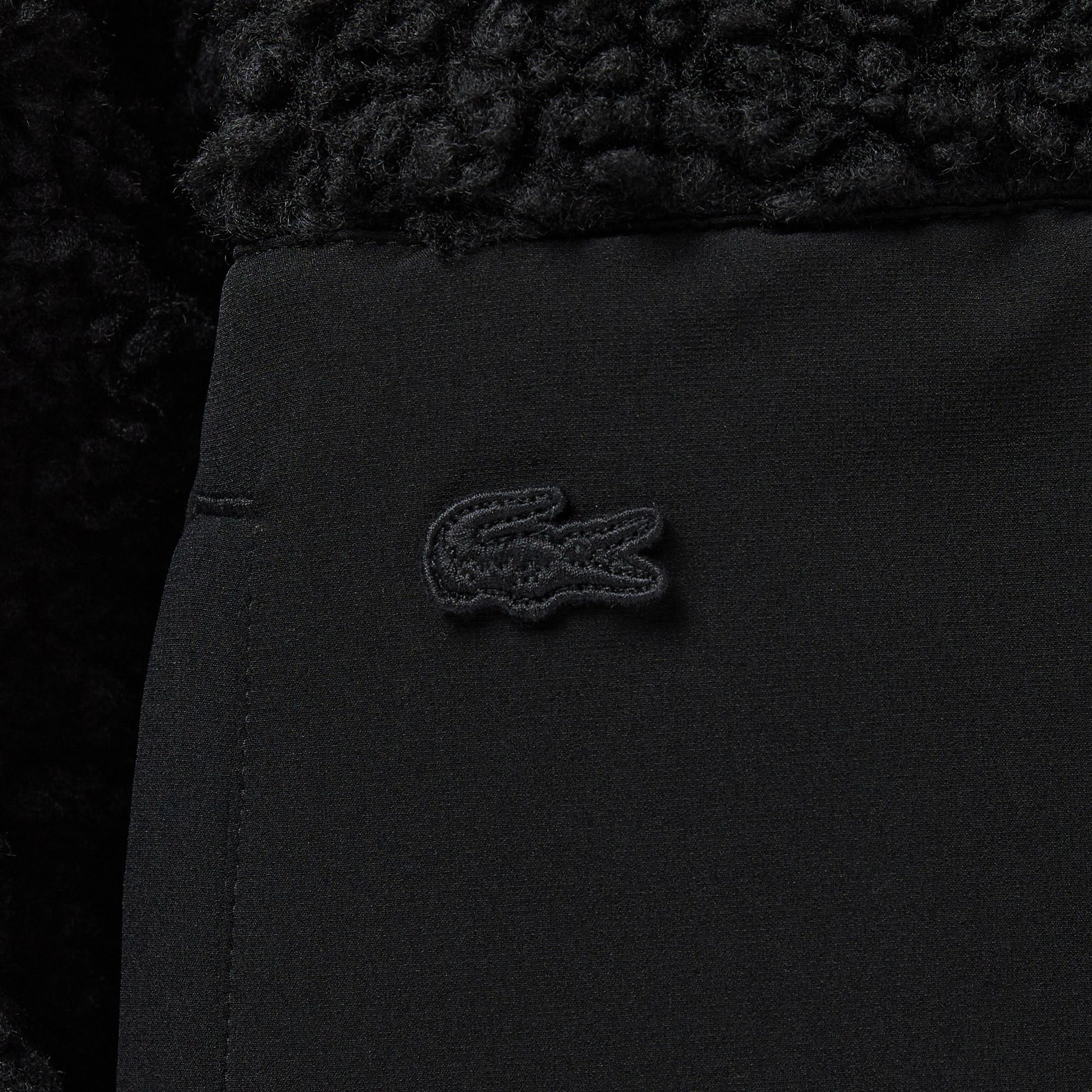 Lacoste Kadın Dik Yaka Renk Bloklu Siyah Ceket