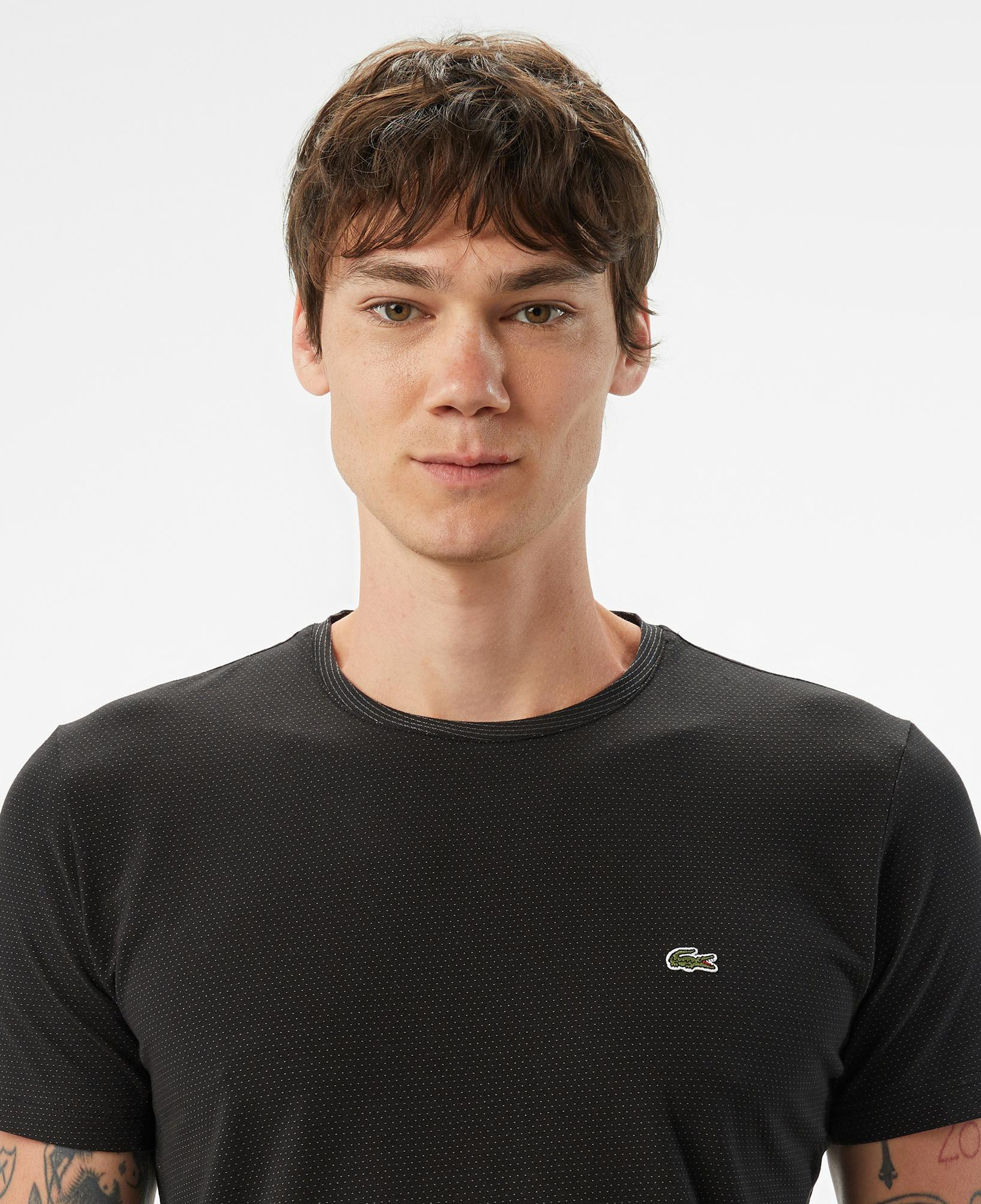 Lacoste Erkek Slim Fit Bisiklet Yaka Siyah T-Shirt