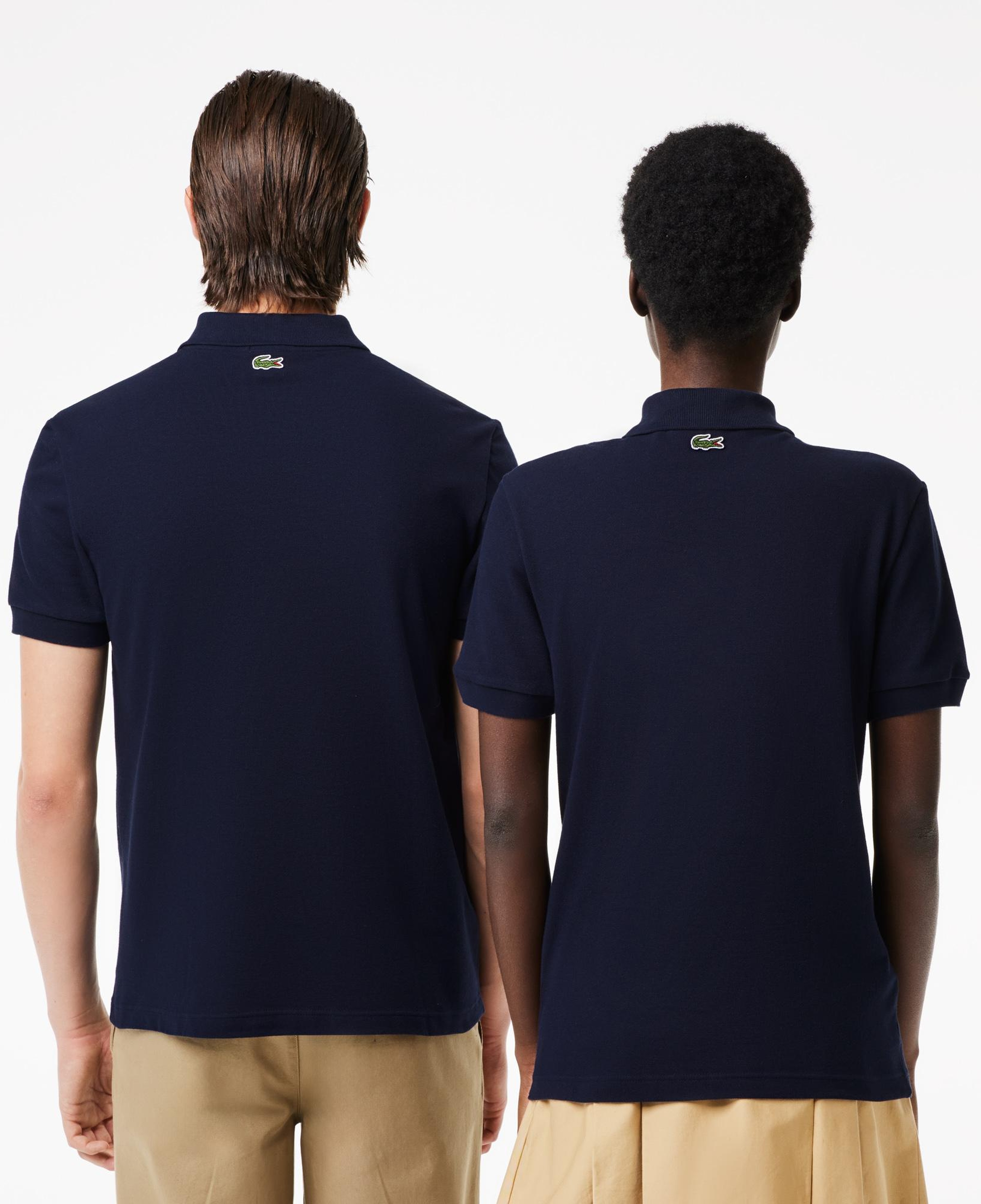 Unisex Regular Fit Baskılı Lacivert Polo