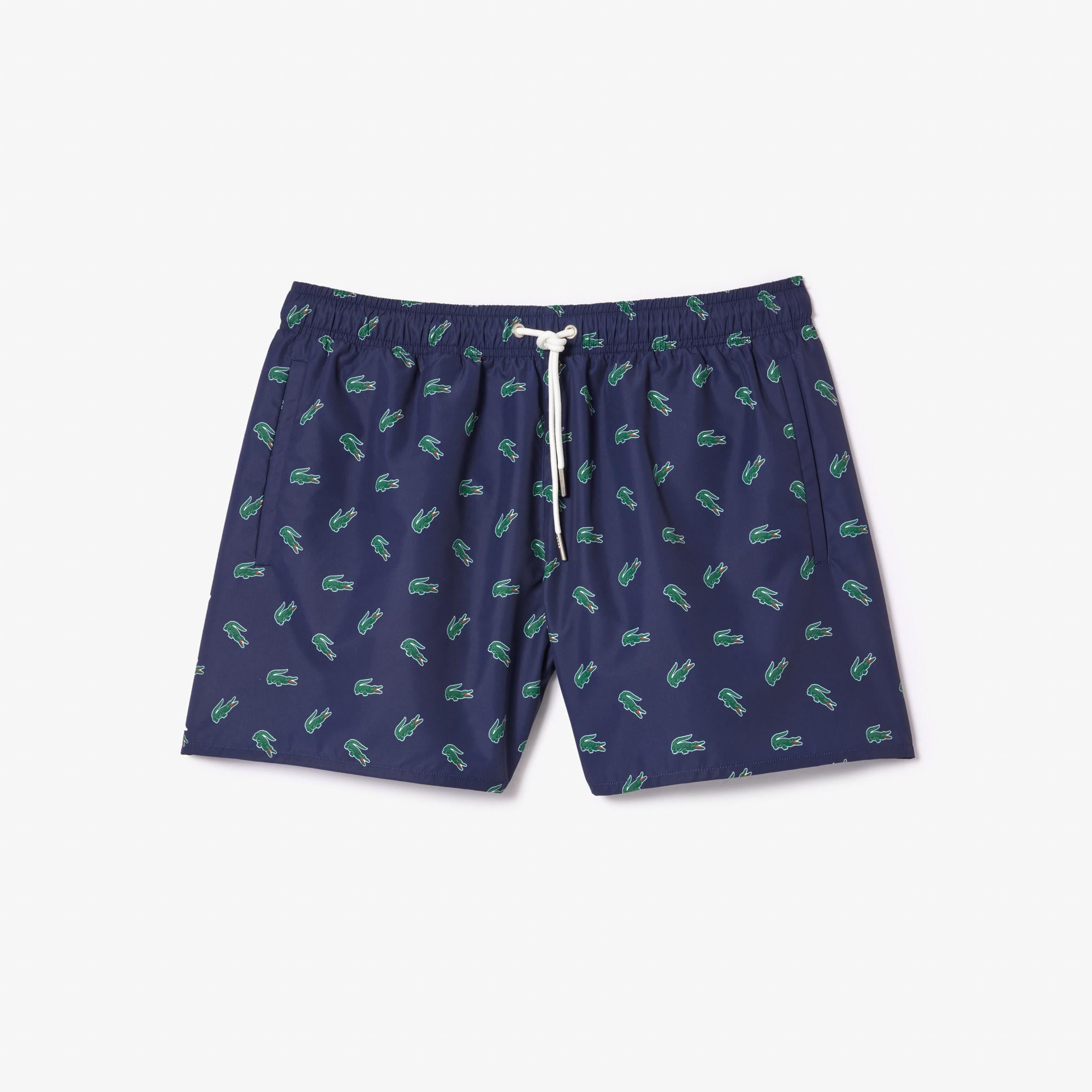 Lacoste Erkek Desenli Lacivert Deniz Şortu