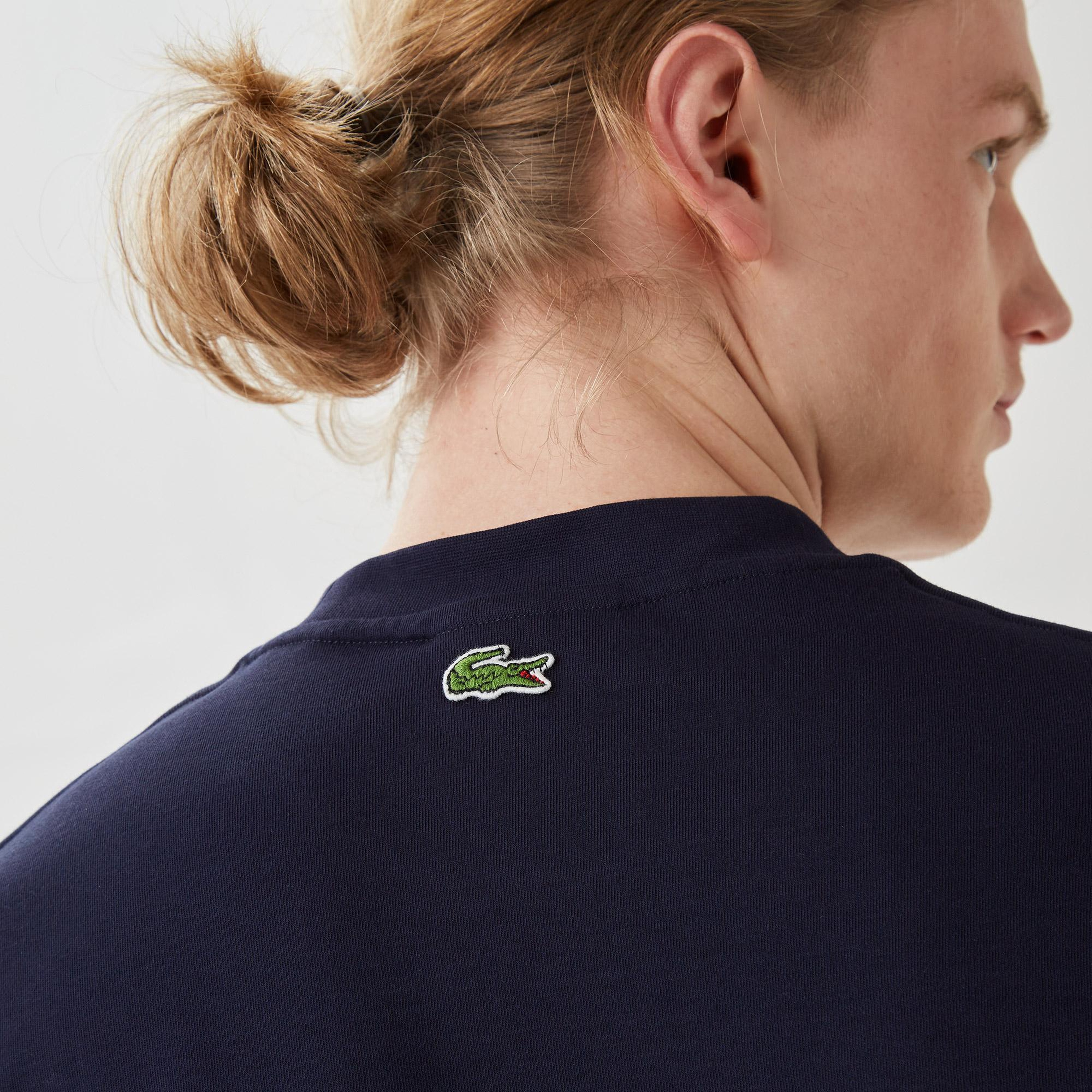 Erkek Relaxed Fit Bisiklet Yaka Baskılı Lacivert T-Shirt