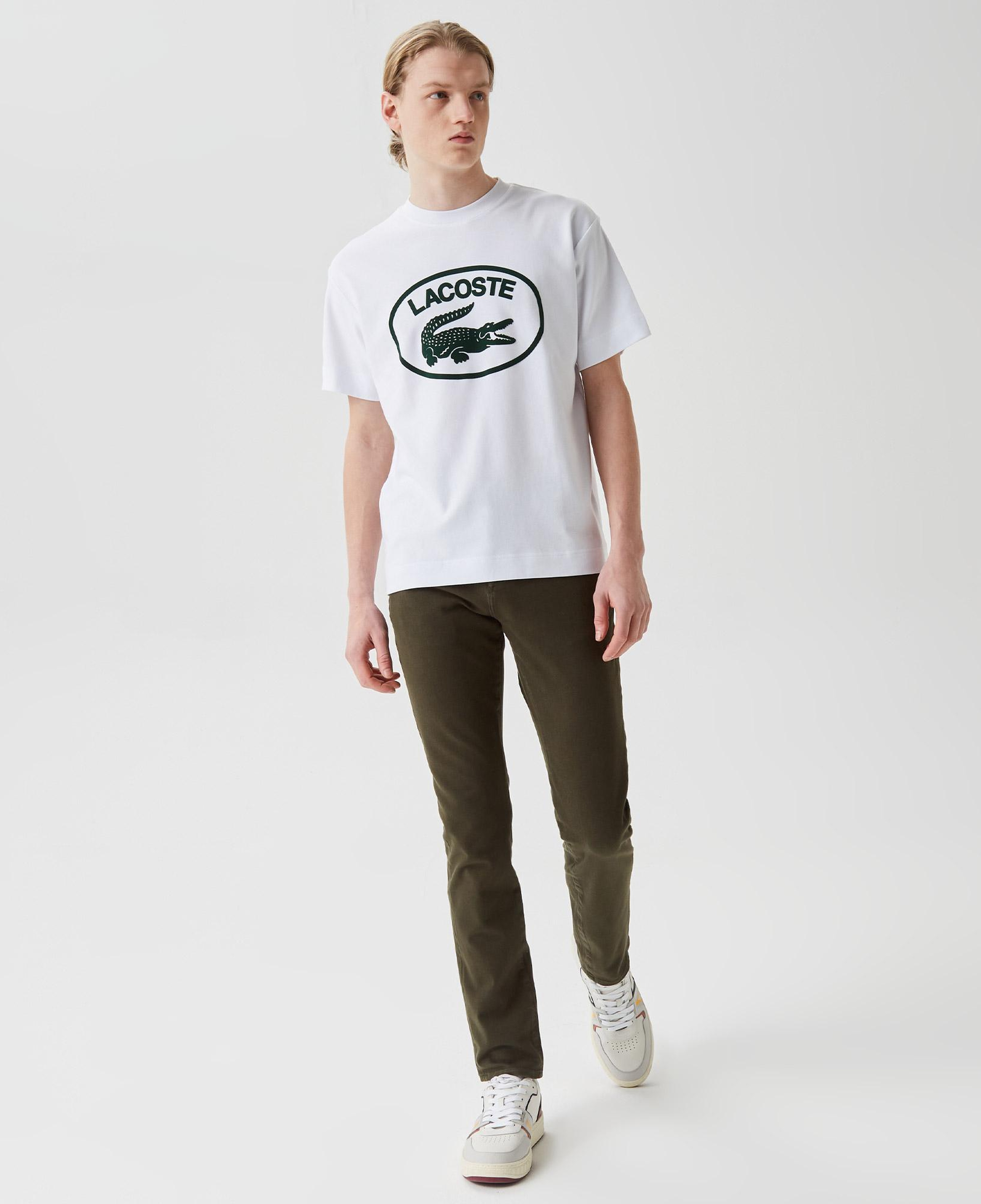 Erkek Relaxed Fit Bisiklet Yaka Baskılı Beyaz T-Shirt