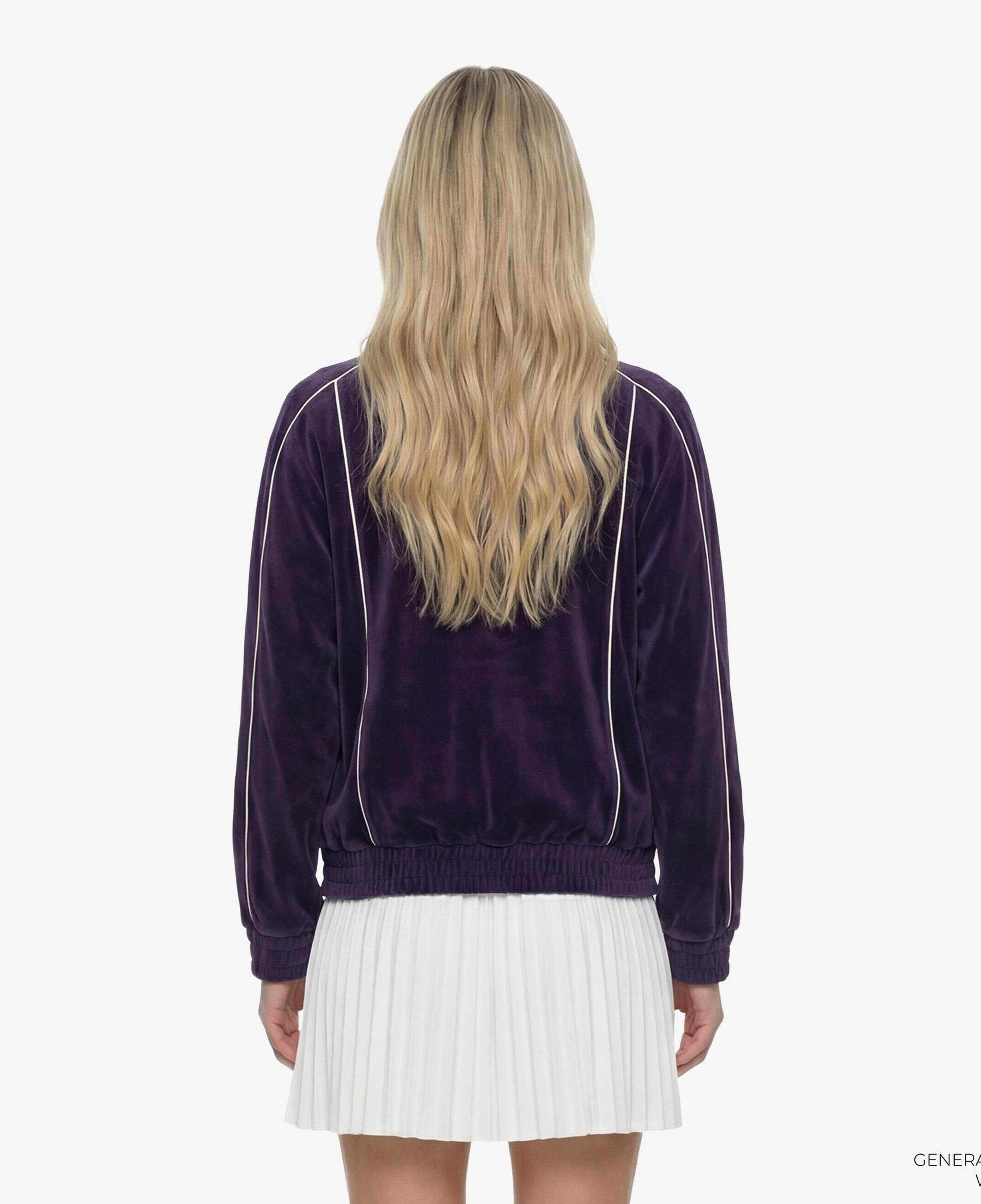 Lacoste Kadın Oversize Fit Fermuarlı Mor Sweatshirt