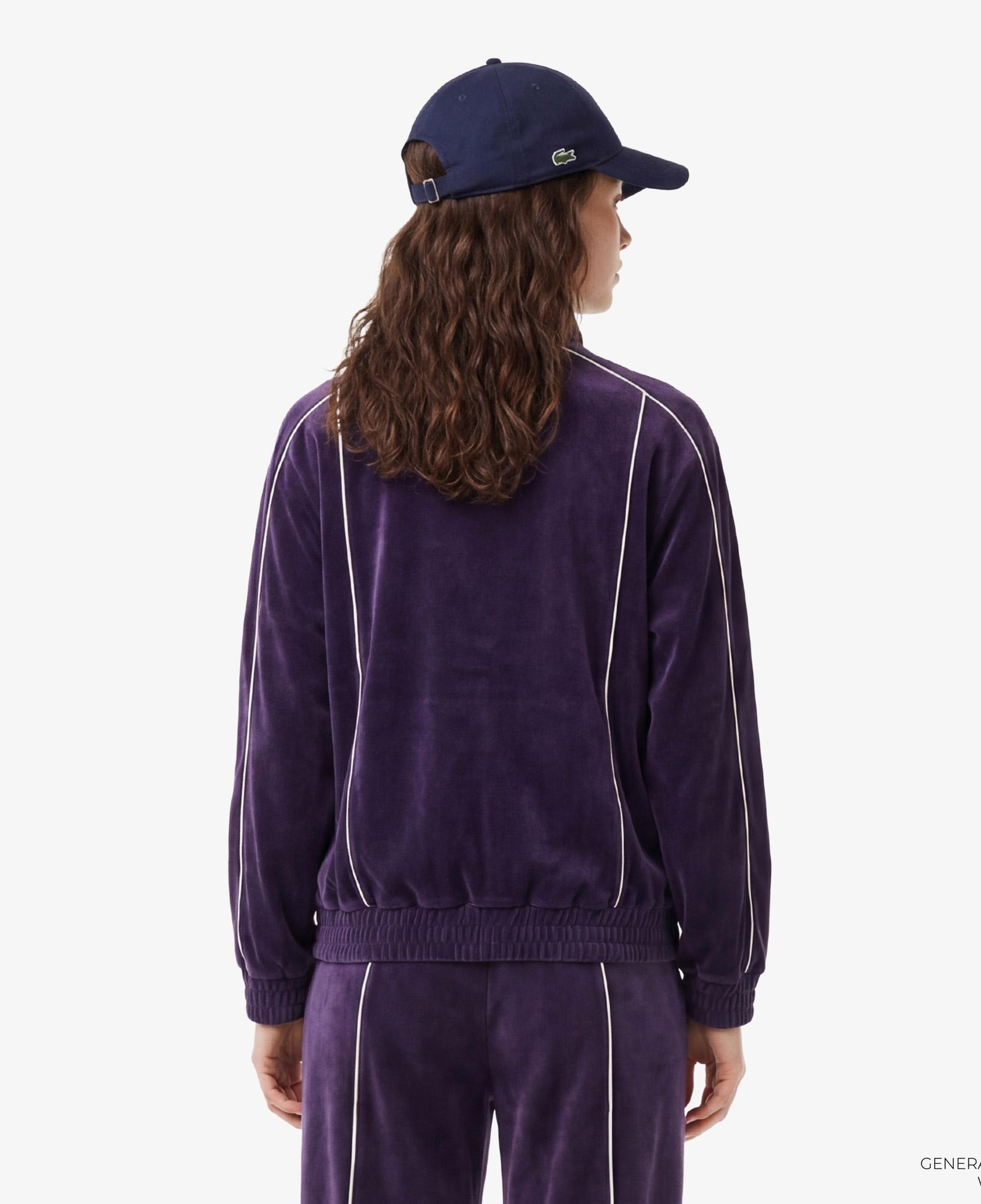 Lacoste Kadın Oversize Fit Fermuarlı Mor Sweatshirt