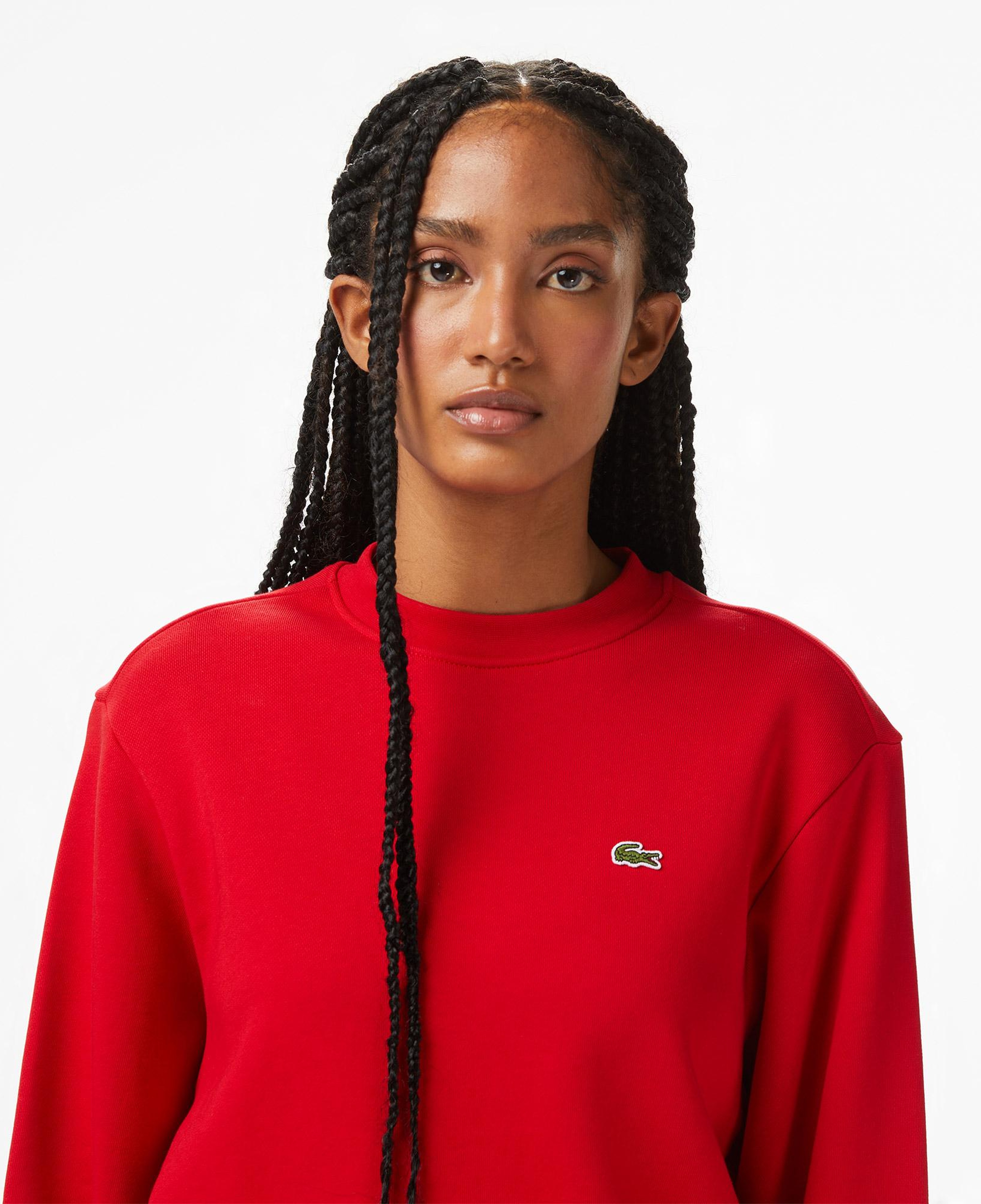 Lacoste Kadın Relaxed Fit Bisiklet Yaka Kırmızı Sweatshirt