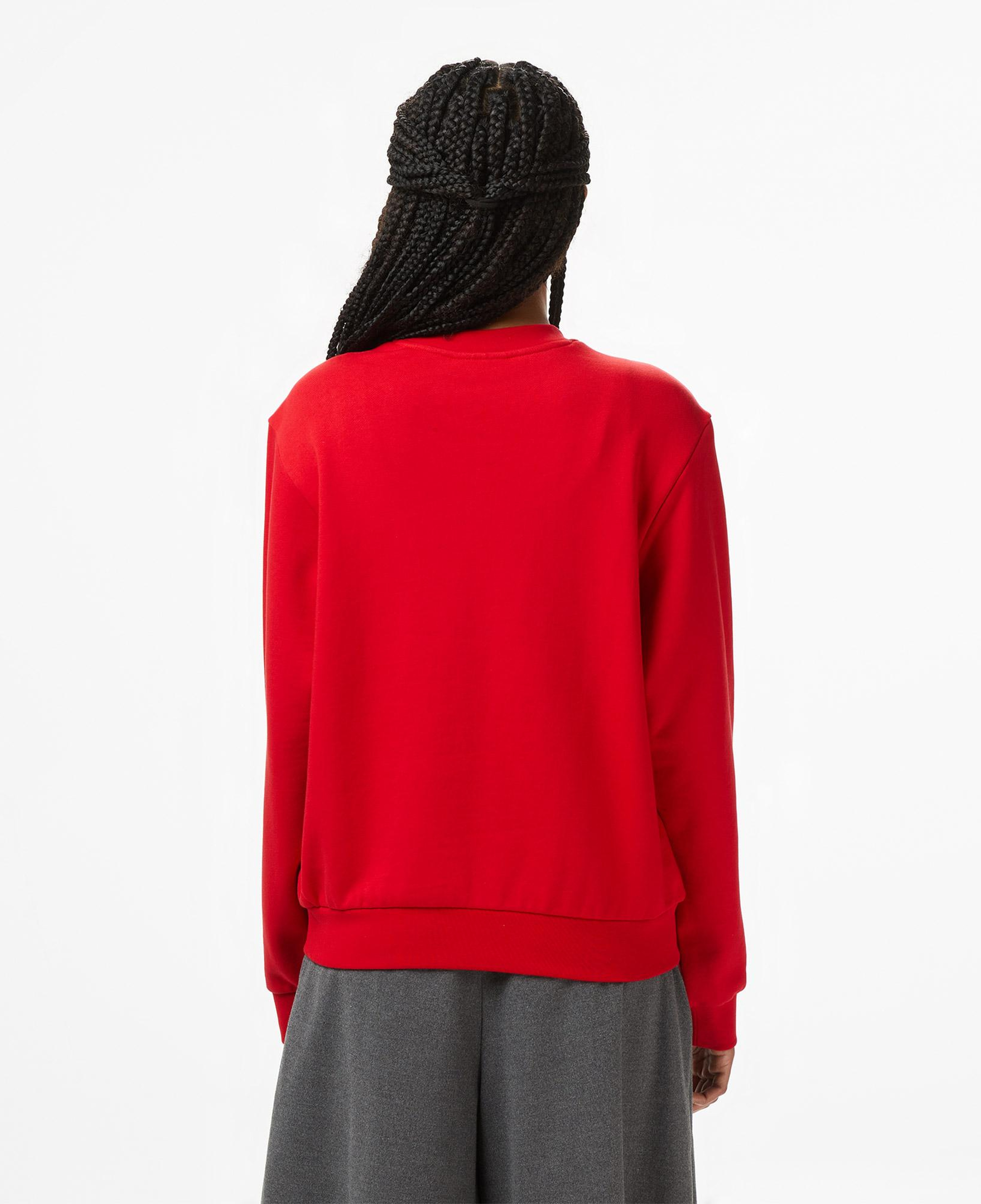 Lacoste Kadın Relaxed Fit Bisiklet Yaka Kırmızı Sweatshirt