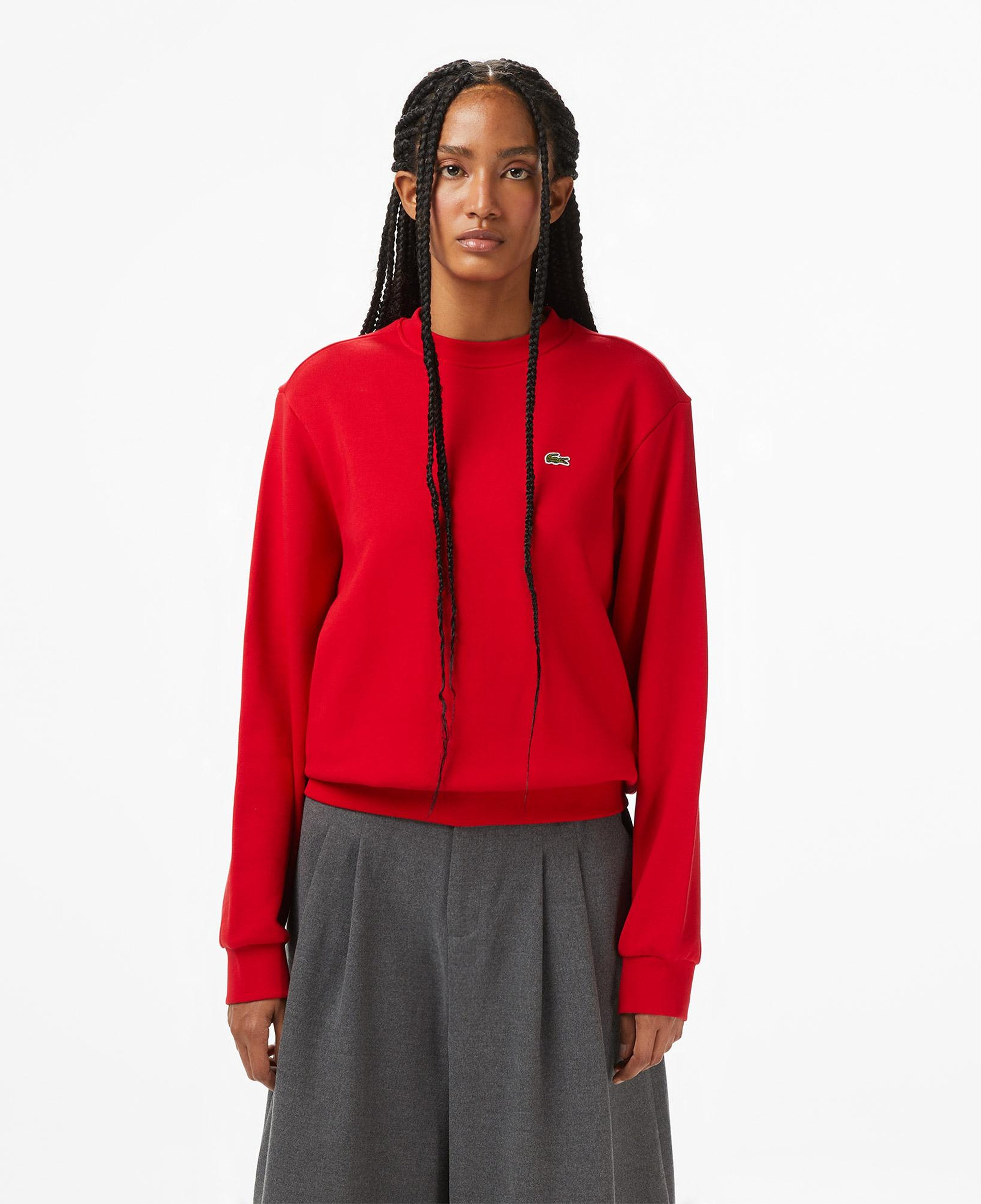 Lacoste Kadın Relaxed Fit Bisiklet Yaka Kırmızı Sweatshirt
