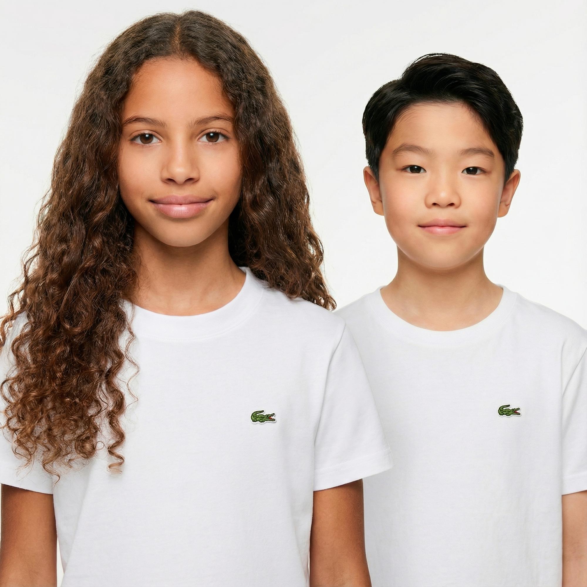 Çocuk Bisiklet Yaka Beyaz T-Shirt
