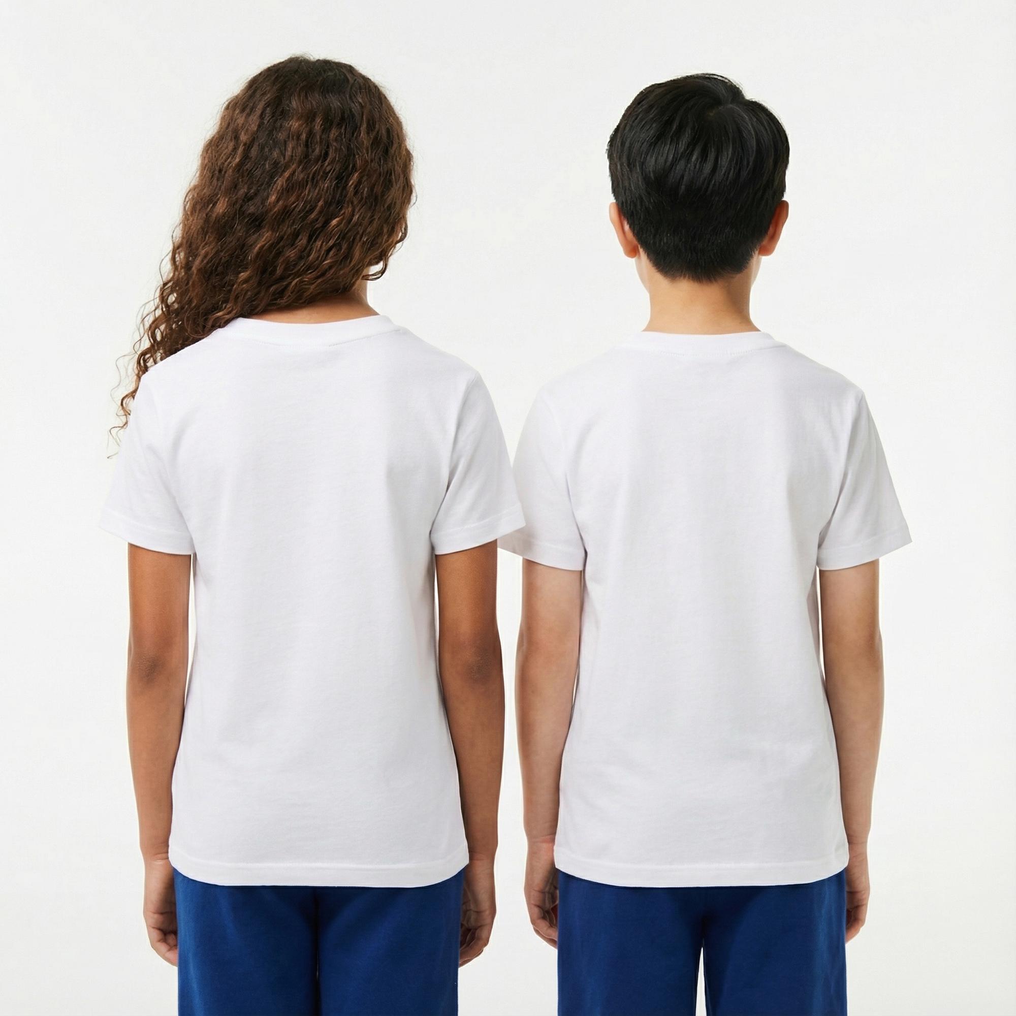 Çocuk Bisiklet Yaka Beyaz T-Shirt