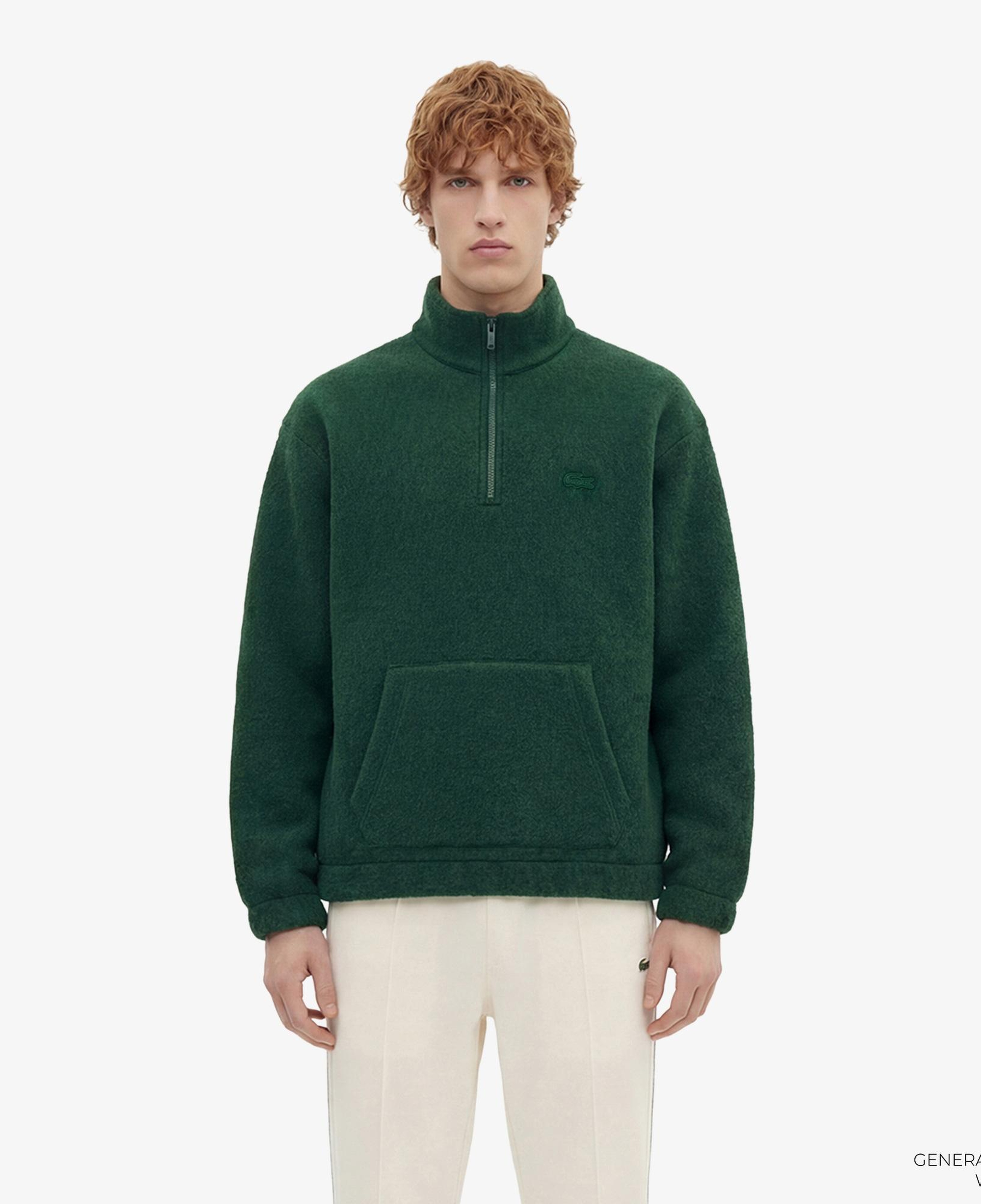 Lacoste Erkek Loose Fit Yarım Fermuarlı Yeşil Sweatshirt