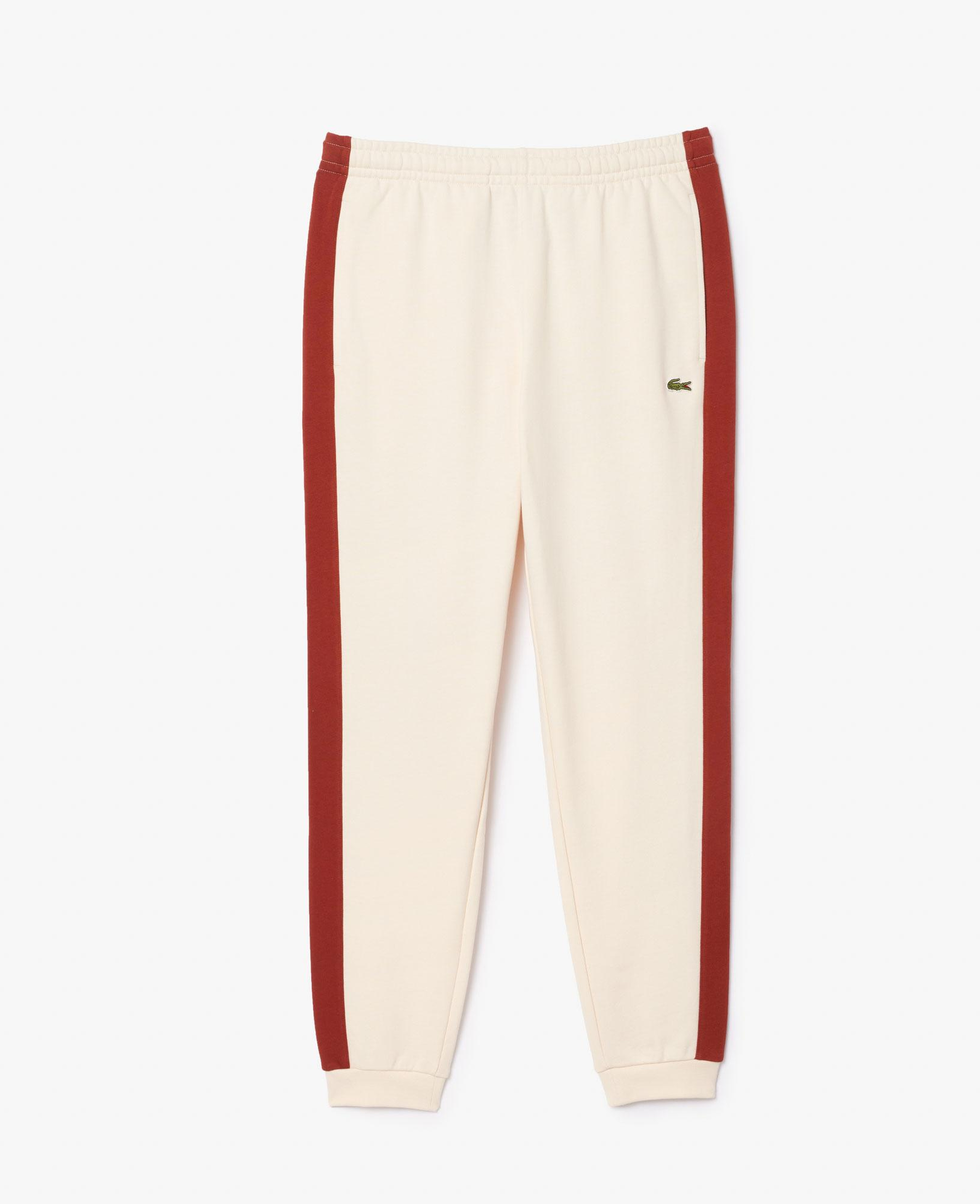 Erkek Tapered Fit Renk Bloklu Krem Eşofman Altı