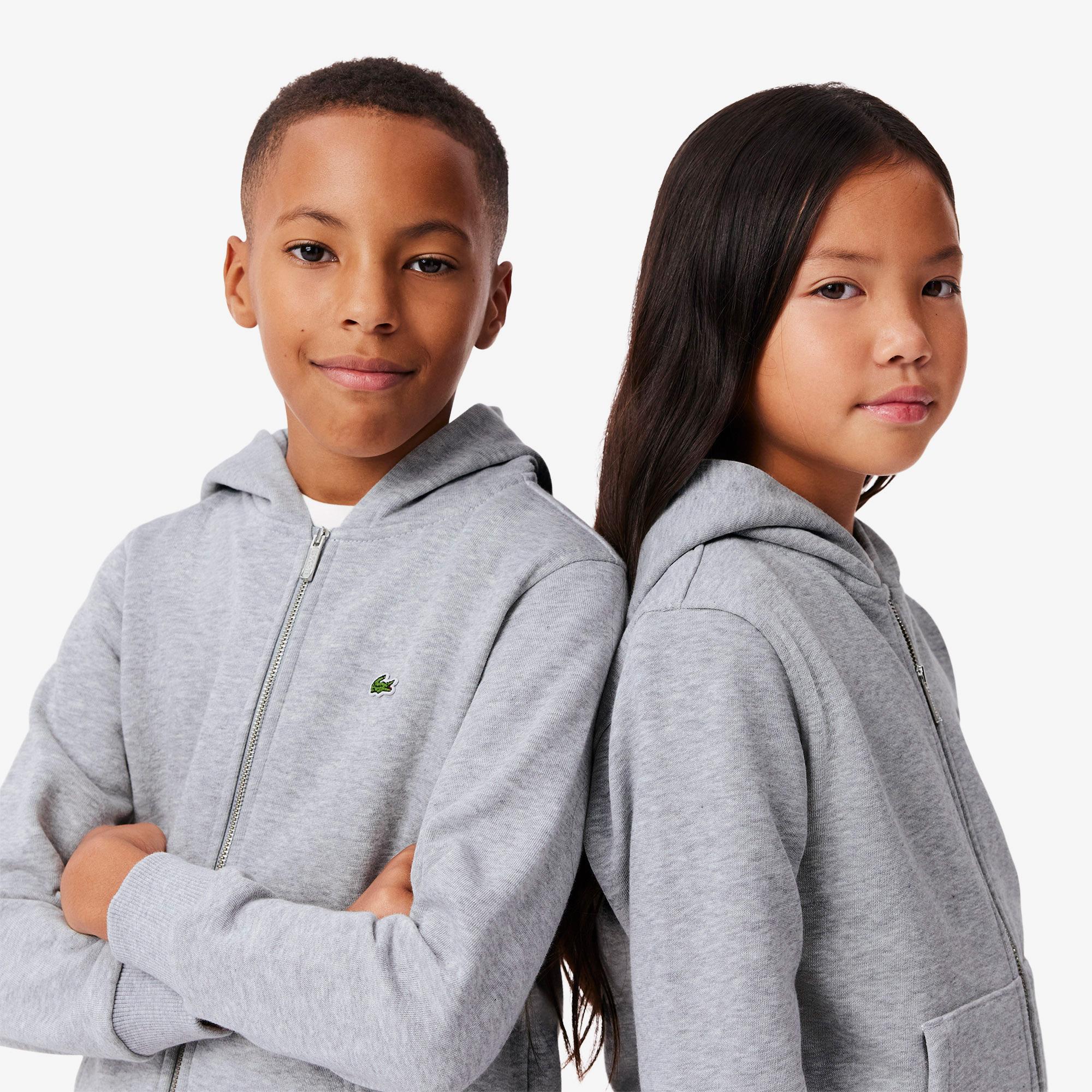 Lacoste Çocuk Kapüşonlu Gri Sweatshirt