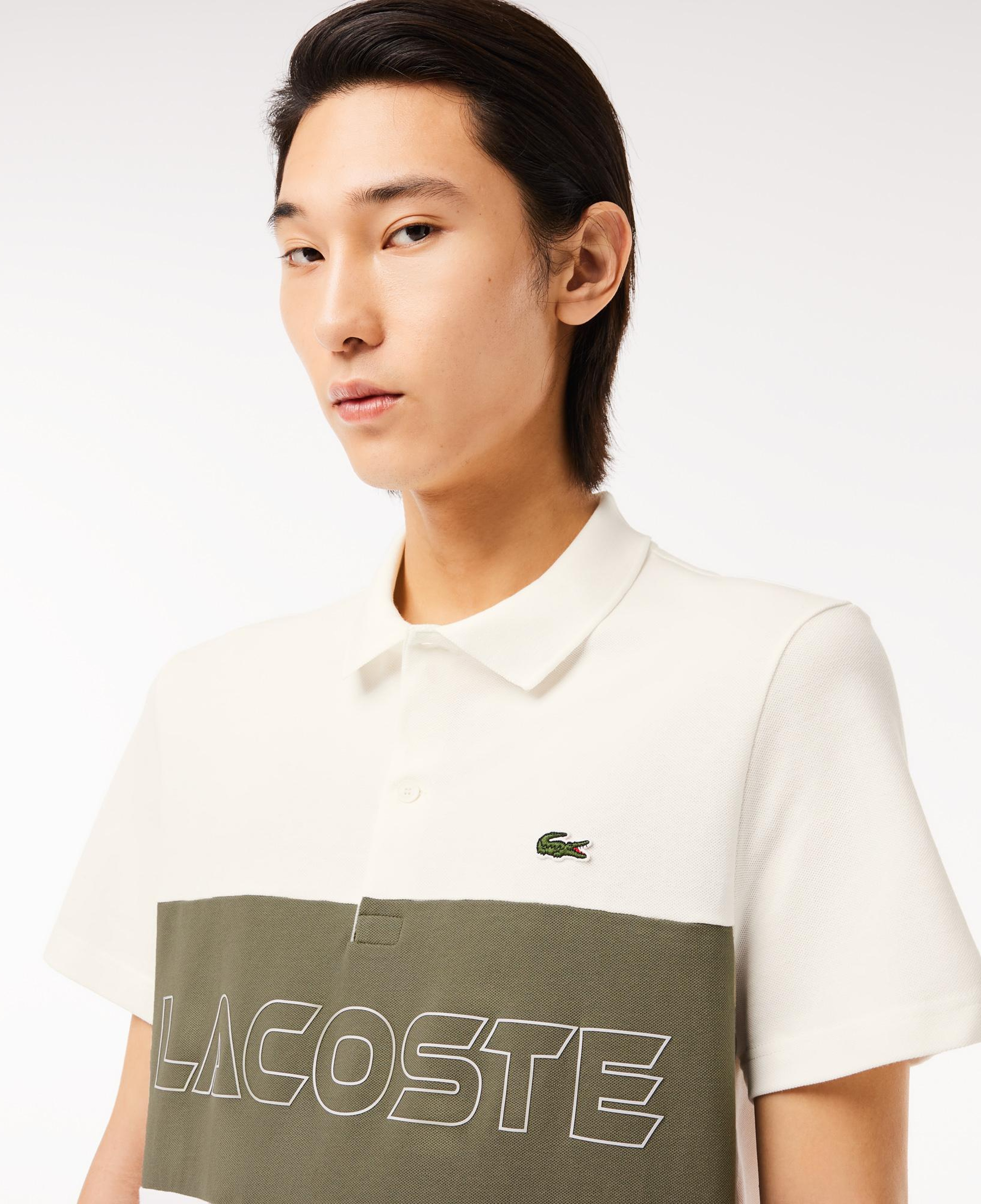 Erkek Regular Fit Renk Bloklu Krem Polo