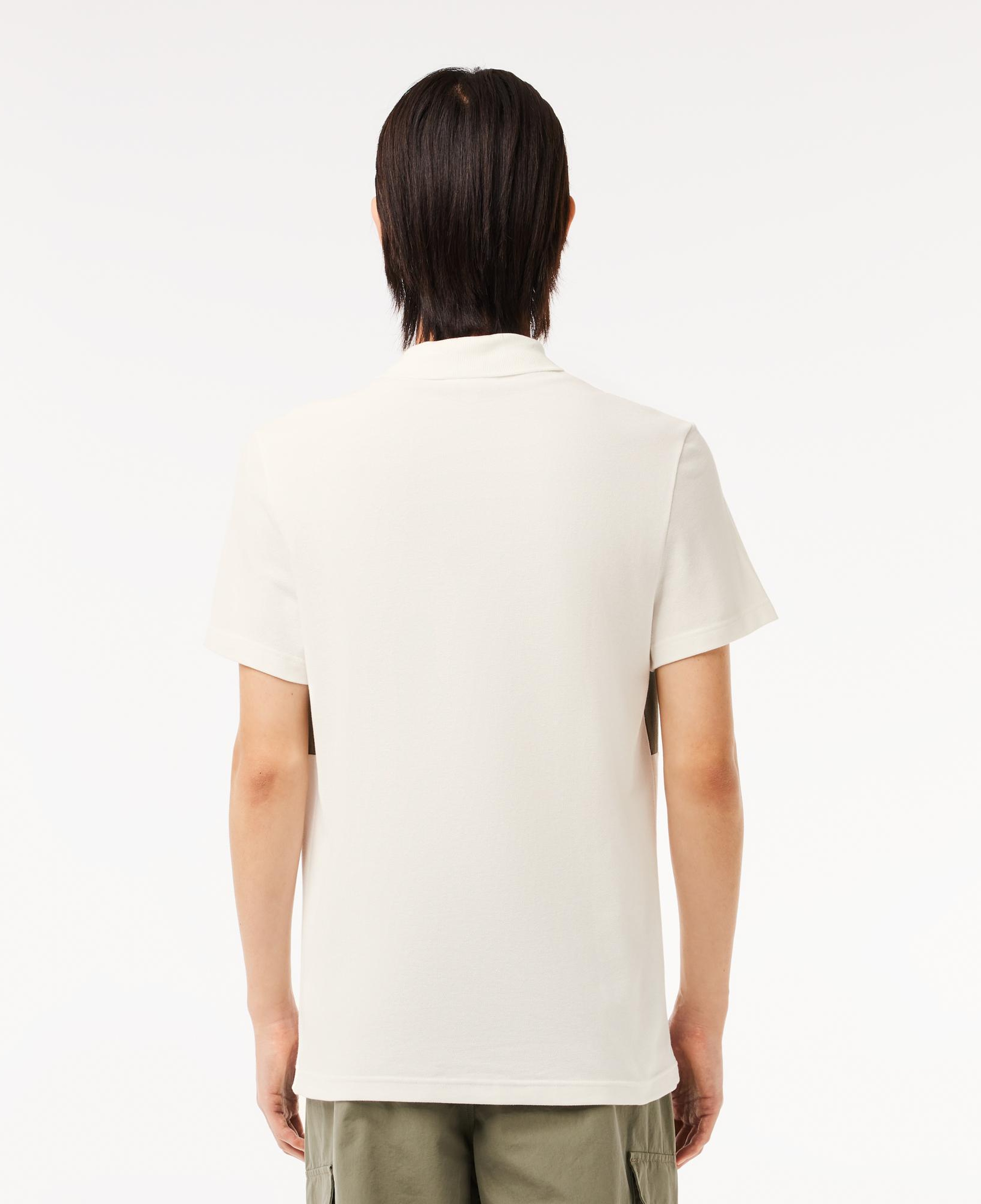 Erkek Regular Fit Renk Bloklu Krem Polo