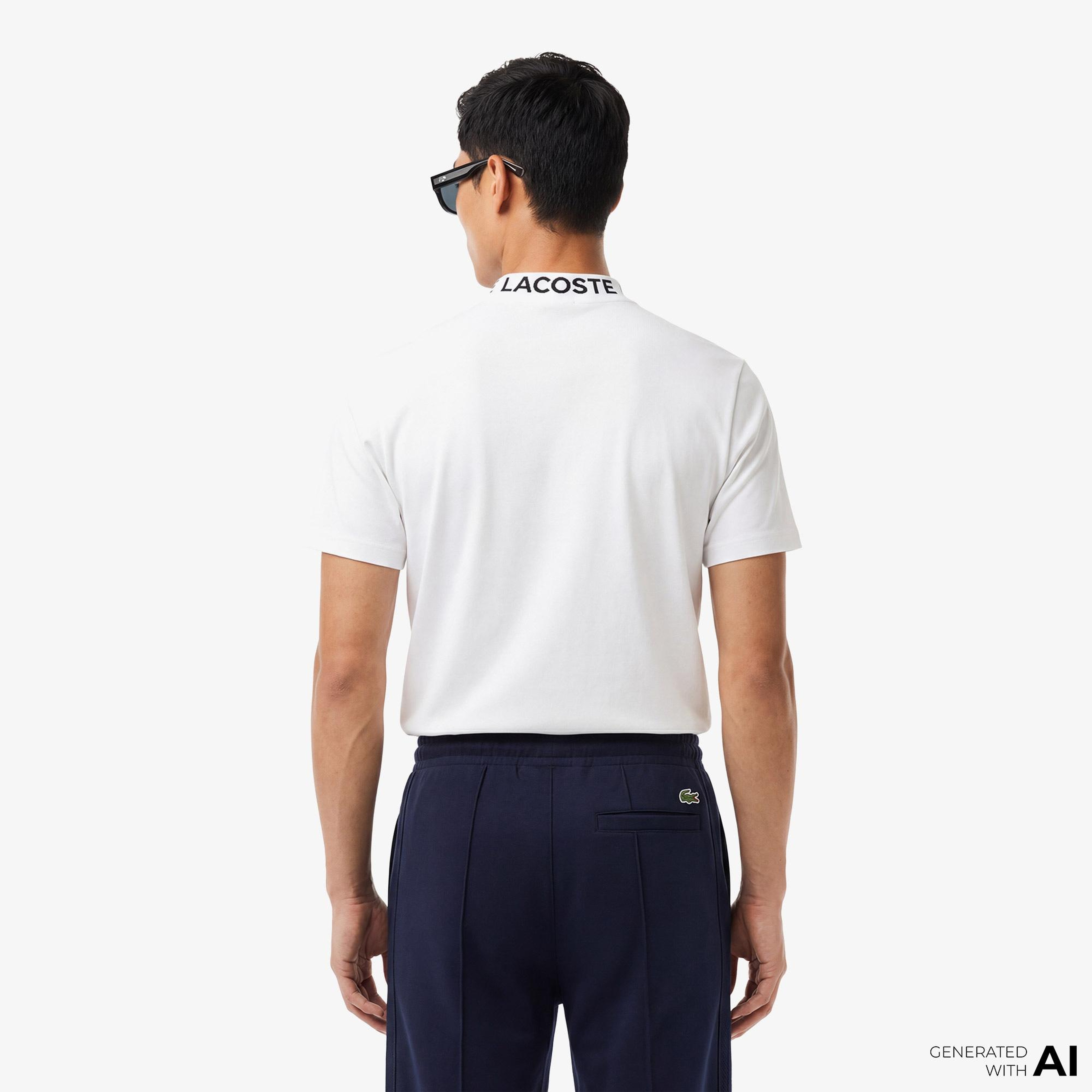 Lacoste Erkek Regular Fit Bisiklet Yaka Beyaz T-Shirt