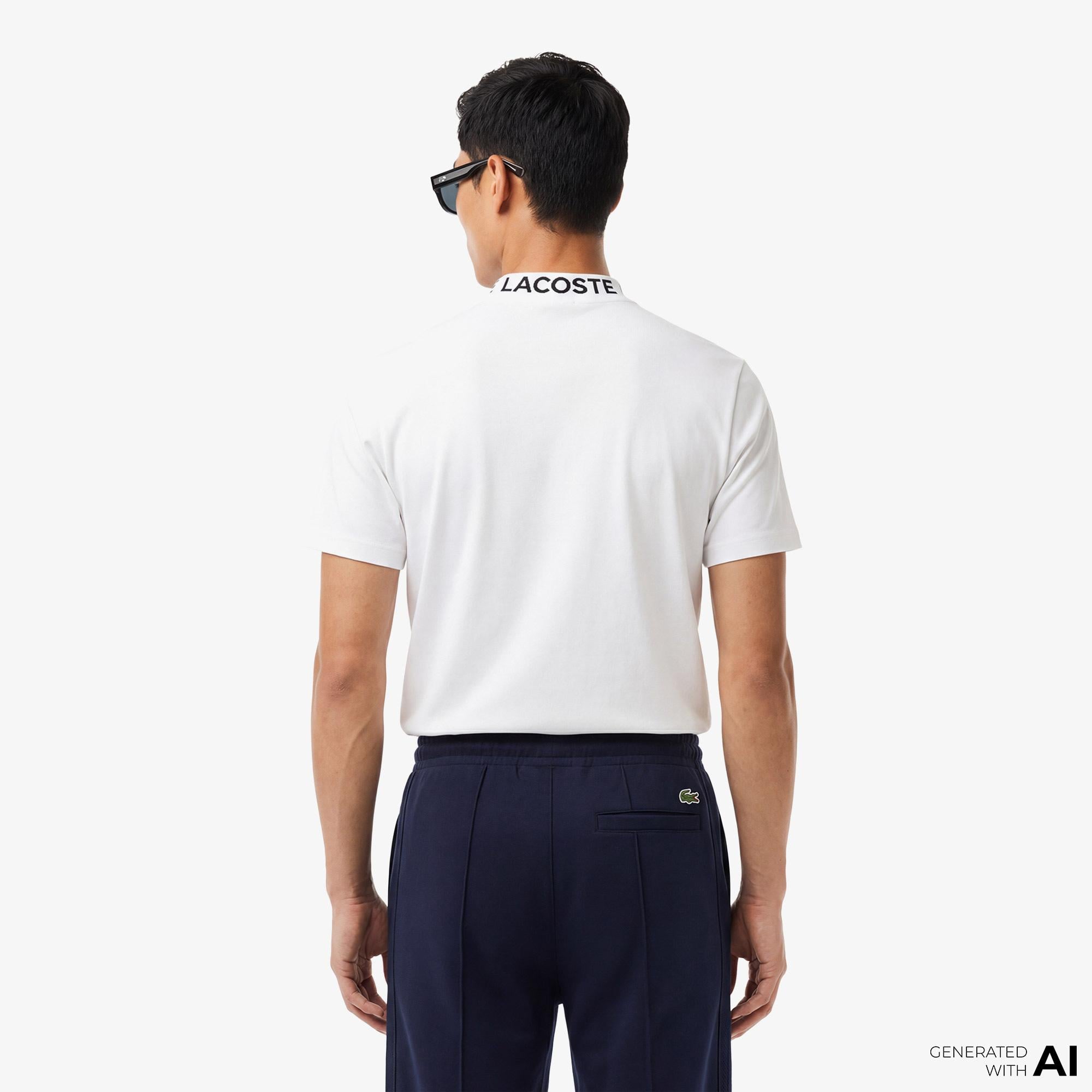 Lacoste Erkek Regular Fit Bisiklet Yaka Beyaz T-Shirt
