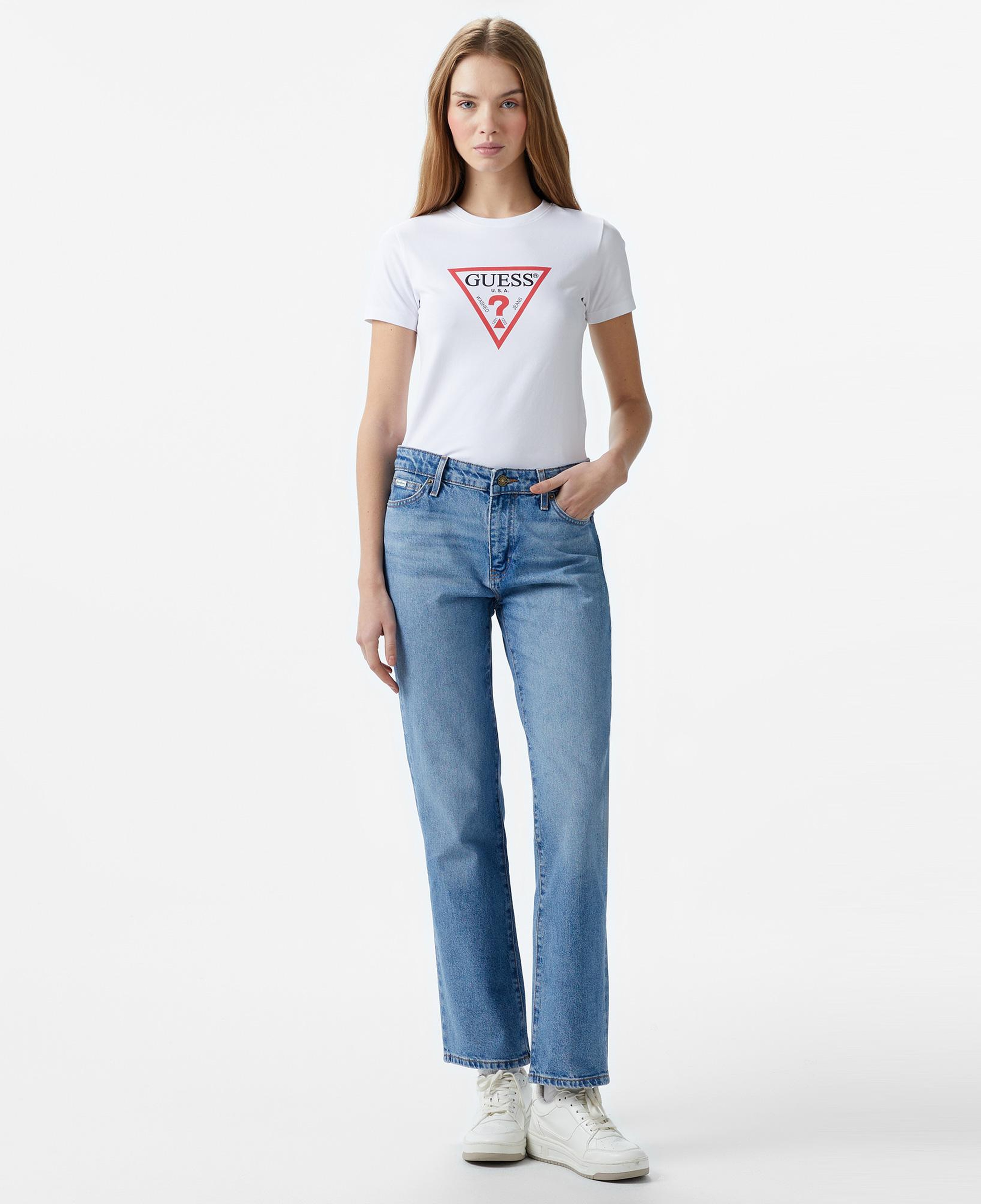 Guess G08 Mid Rise Straight Kadın Mavi Jean