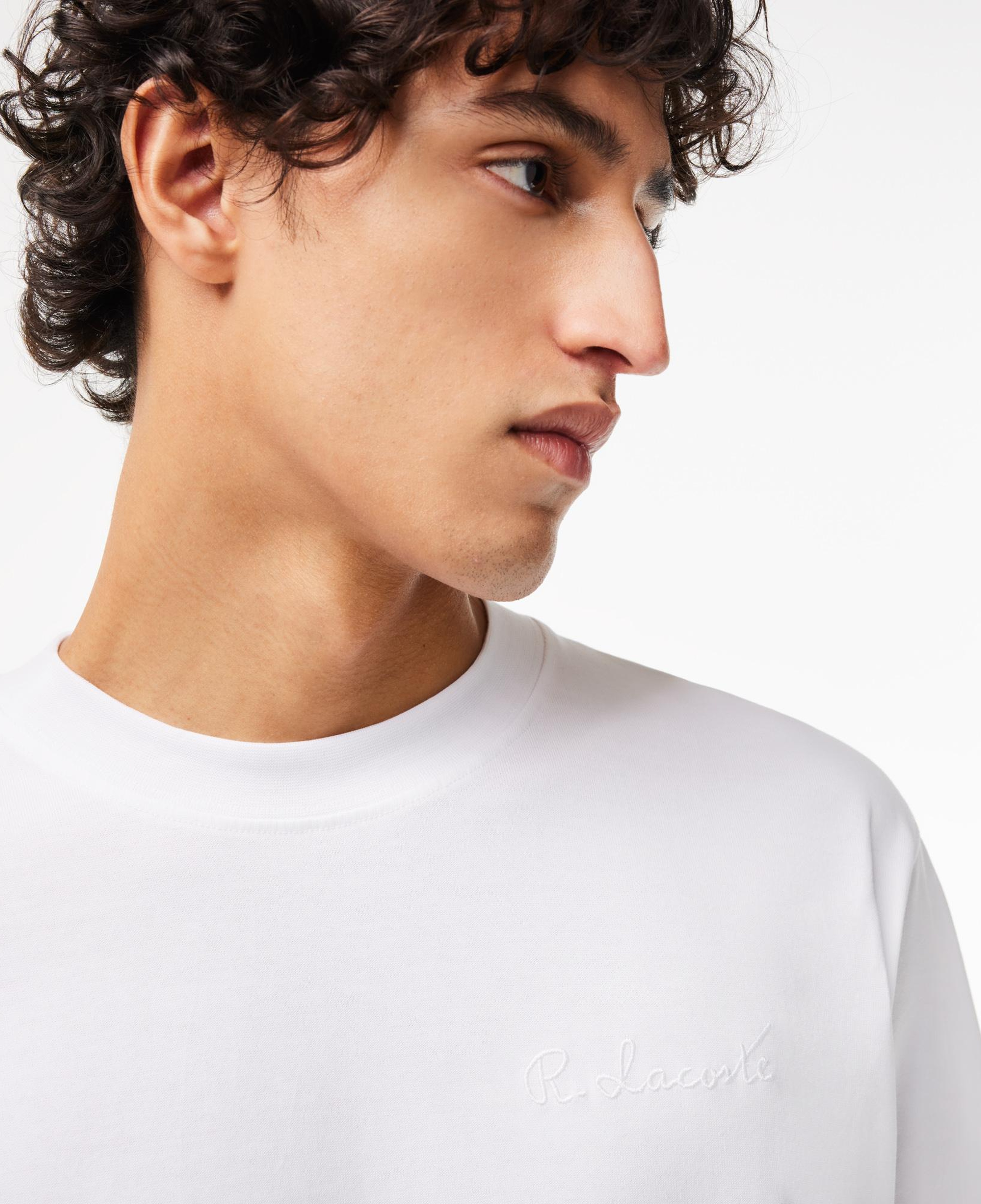 Erkek Oversize Fit Bisiklet Yaka Beyaz T-Shirt