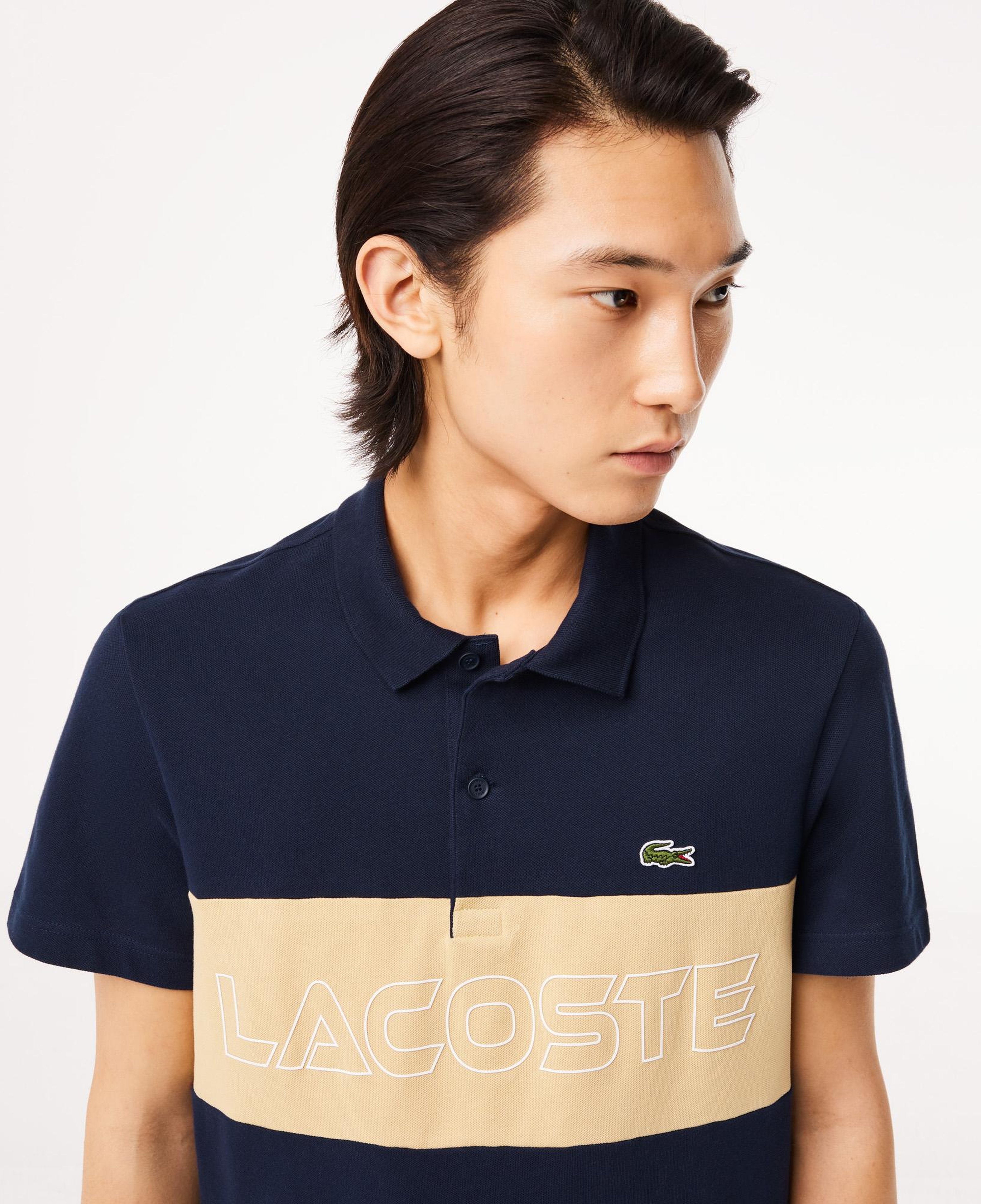 Erkek Regular Fit Renk bloklu Lacivert Polo