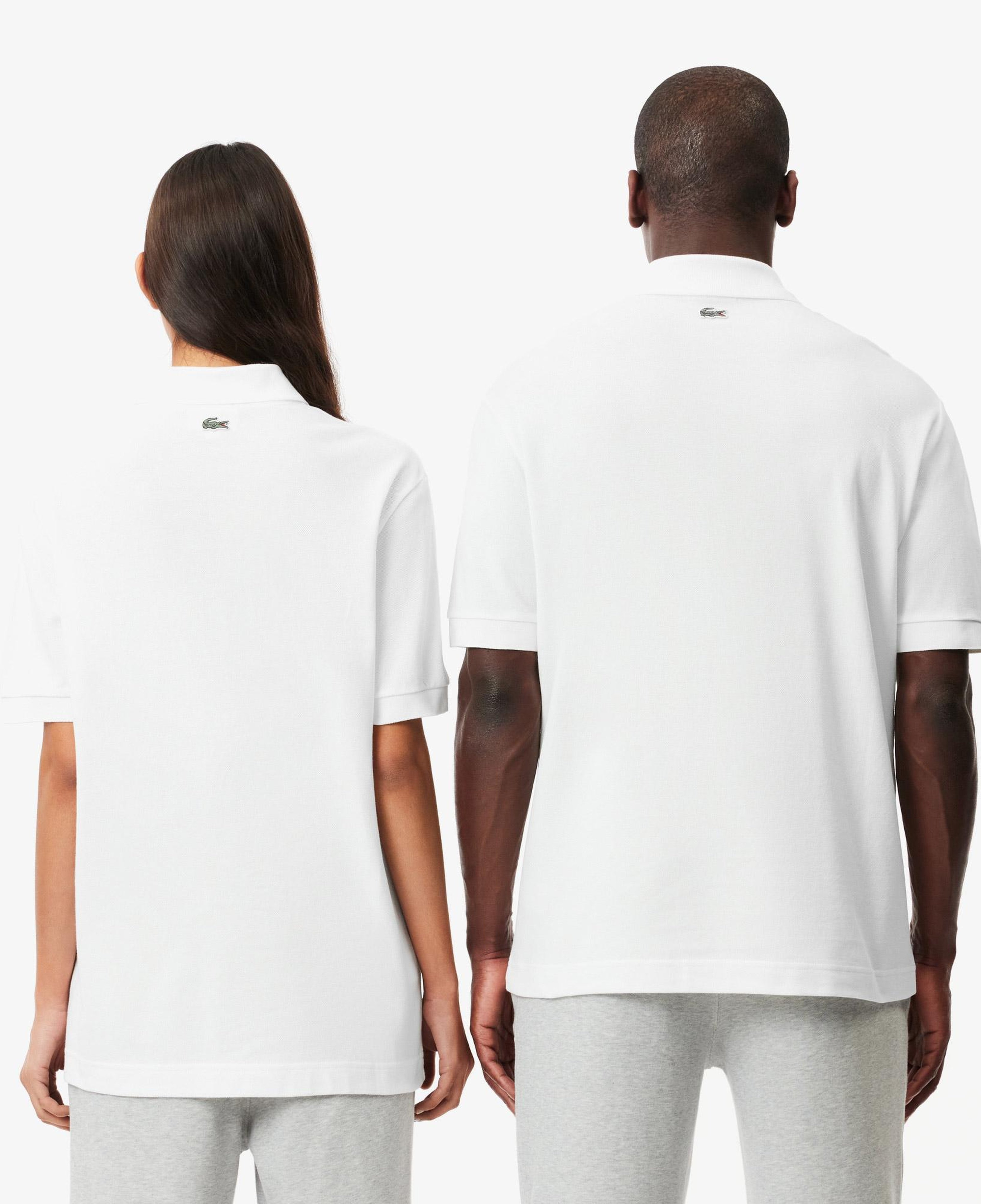 Unisex Loose Fit Beyaz Polo