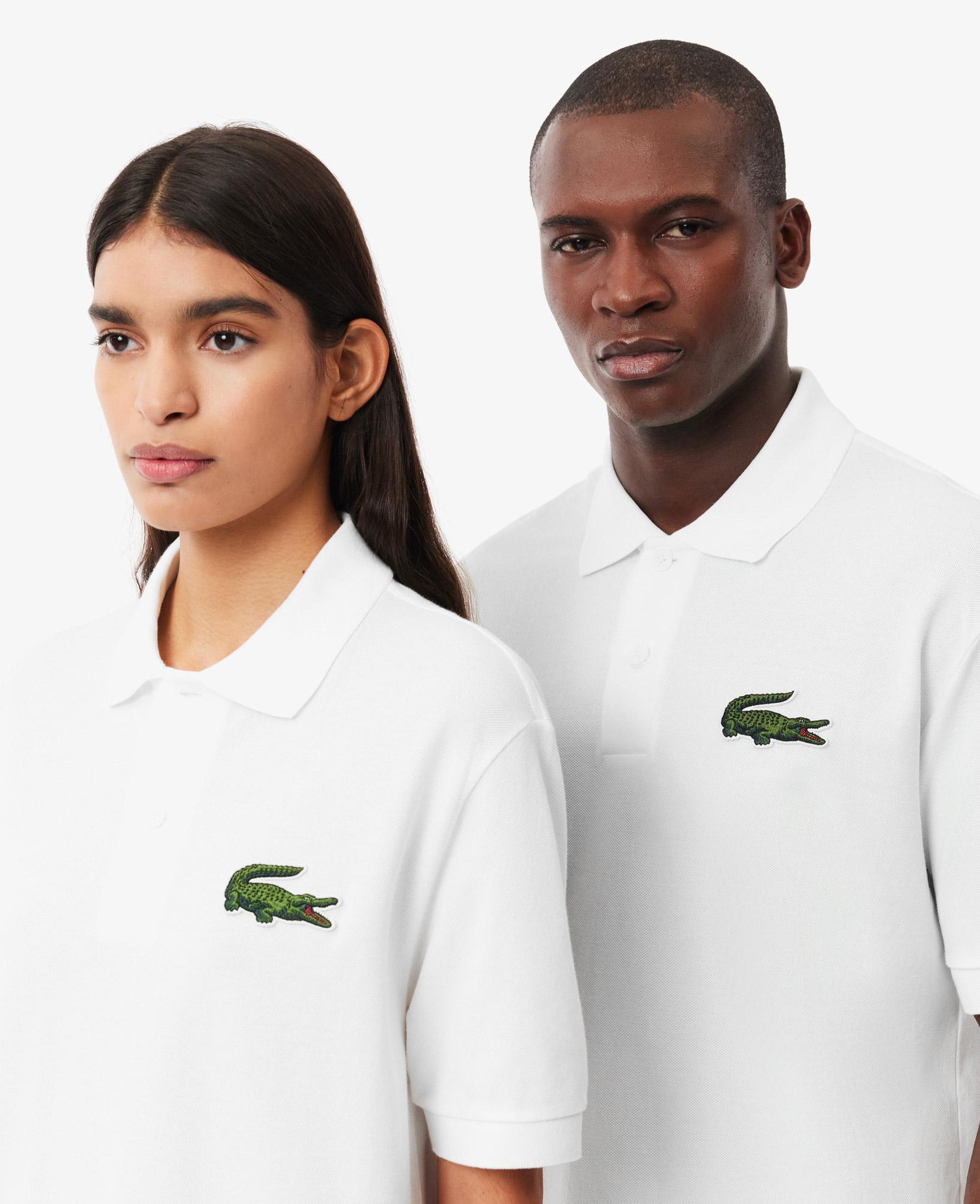 Unisex Loose Fit Beyaz Polo