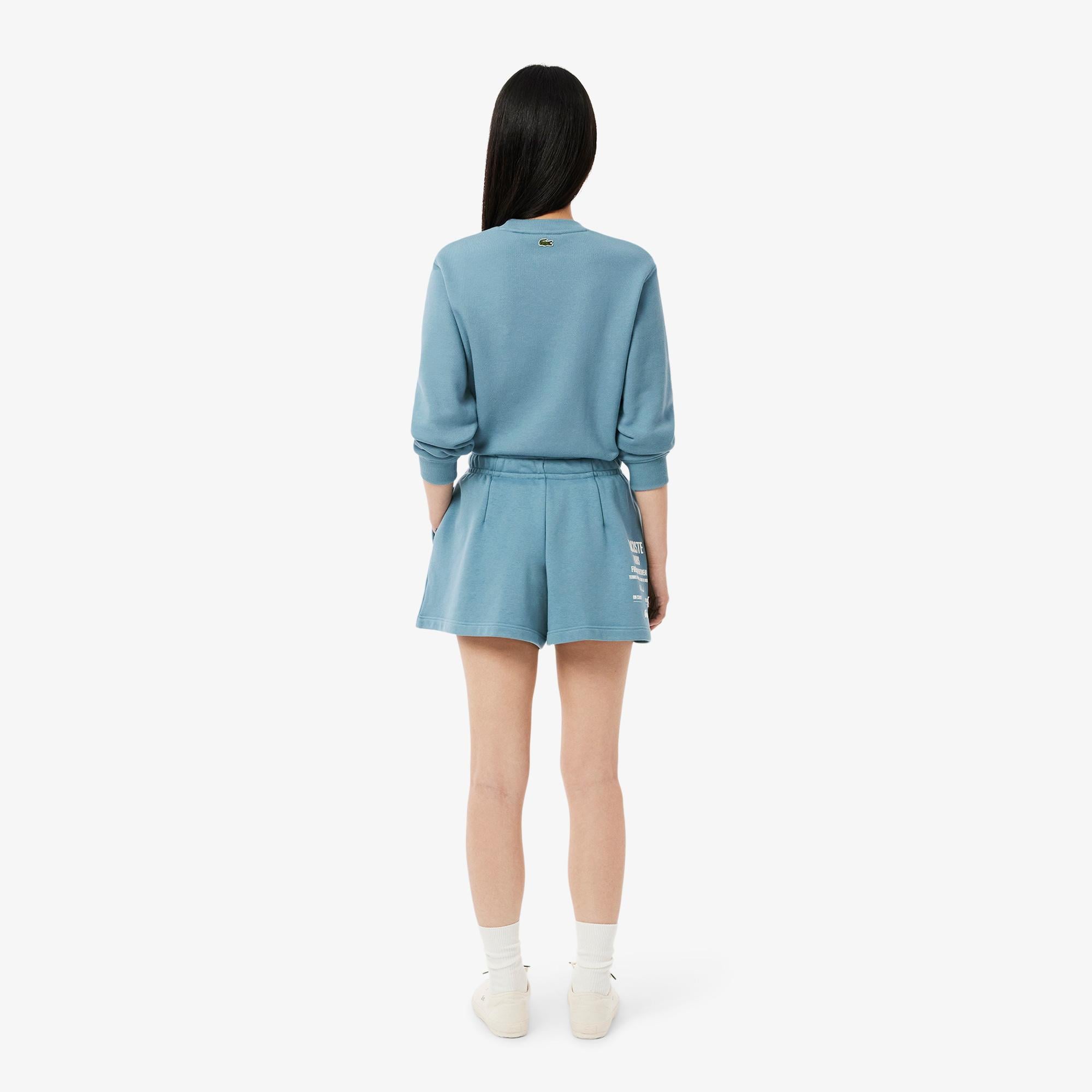 Lacoste Pleated Fleece Kadın Mavi Modal Karışımlı Şort