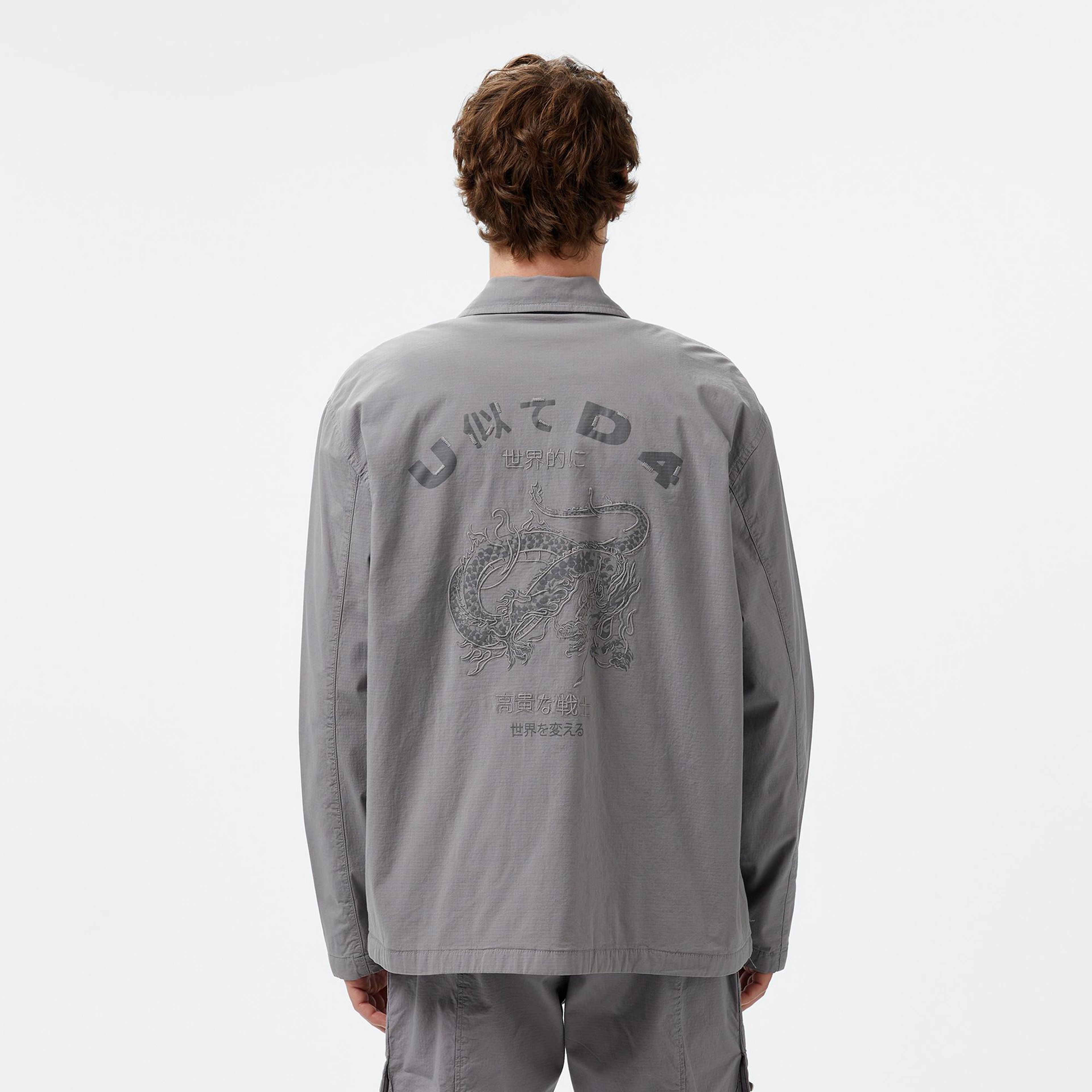 UNITED4 Oversize Erkek Gri Ceket