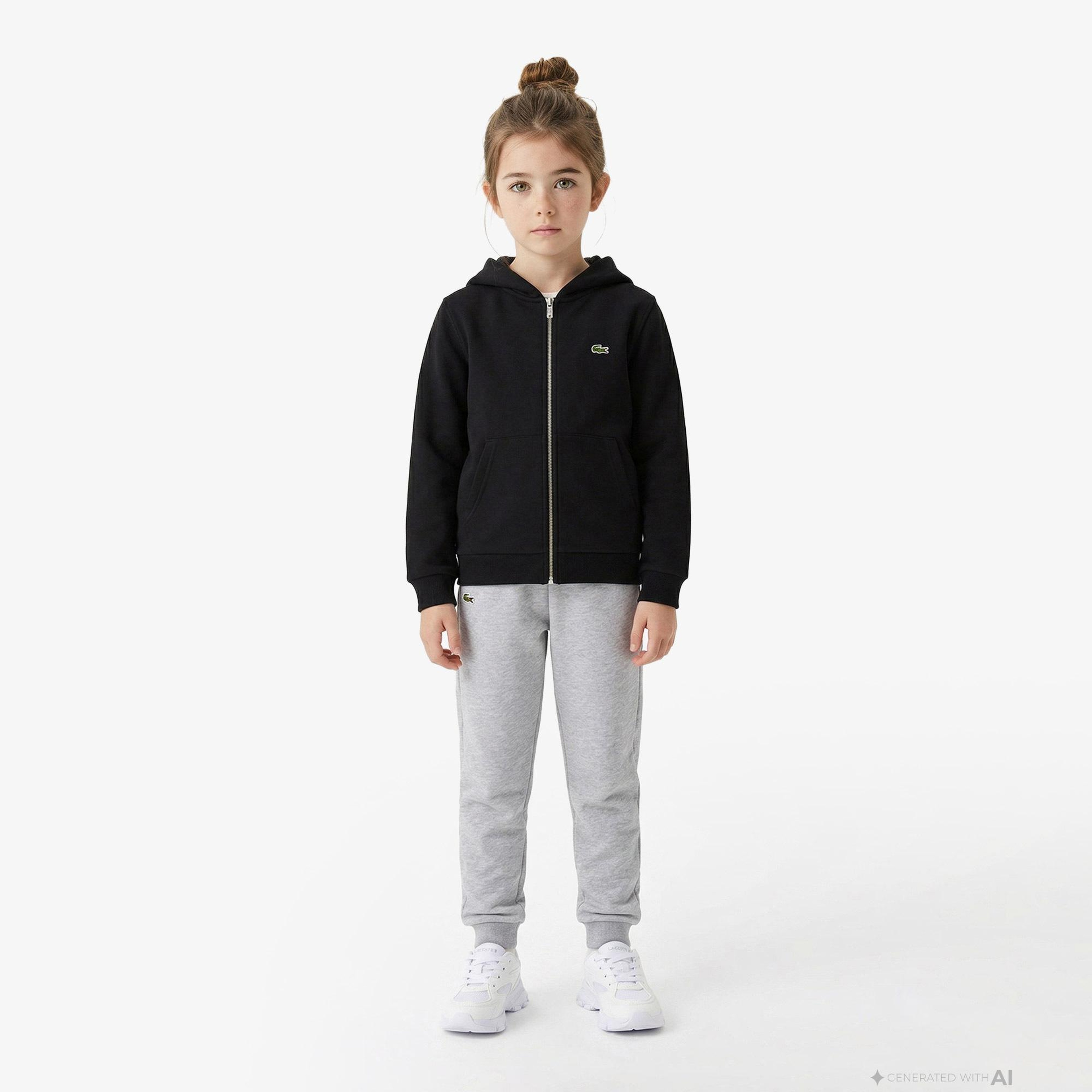 Lacoste Çocuk Kapüşonlu Siyah Sweatshirt