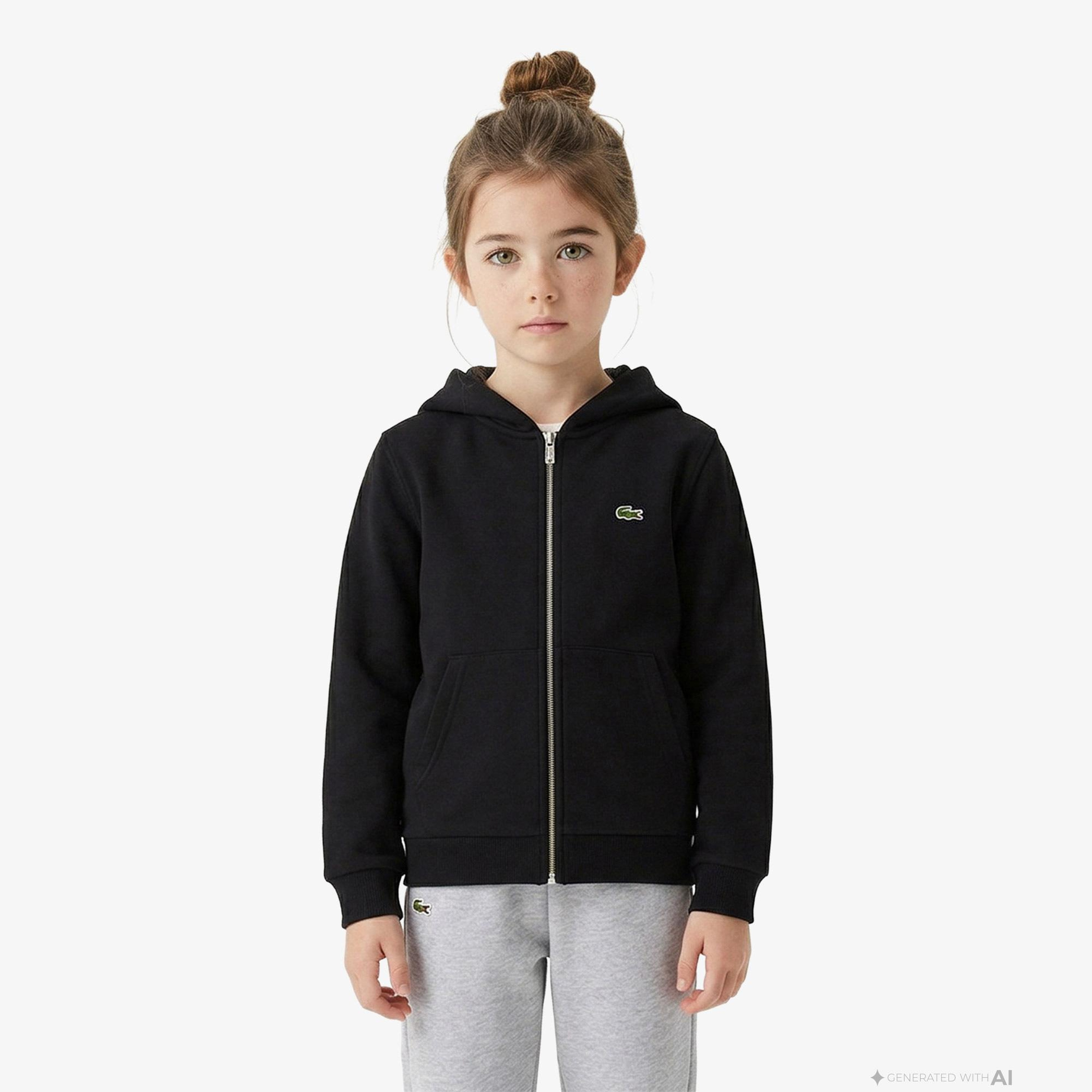 Lacoste Çocuk Kapüşonlu Siyah Sweatshirt