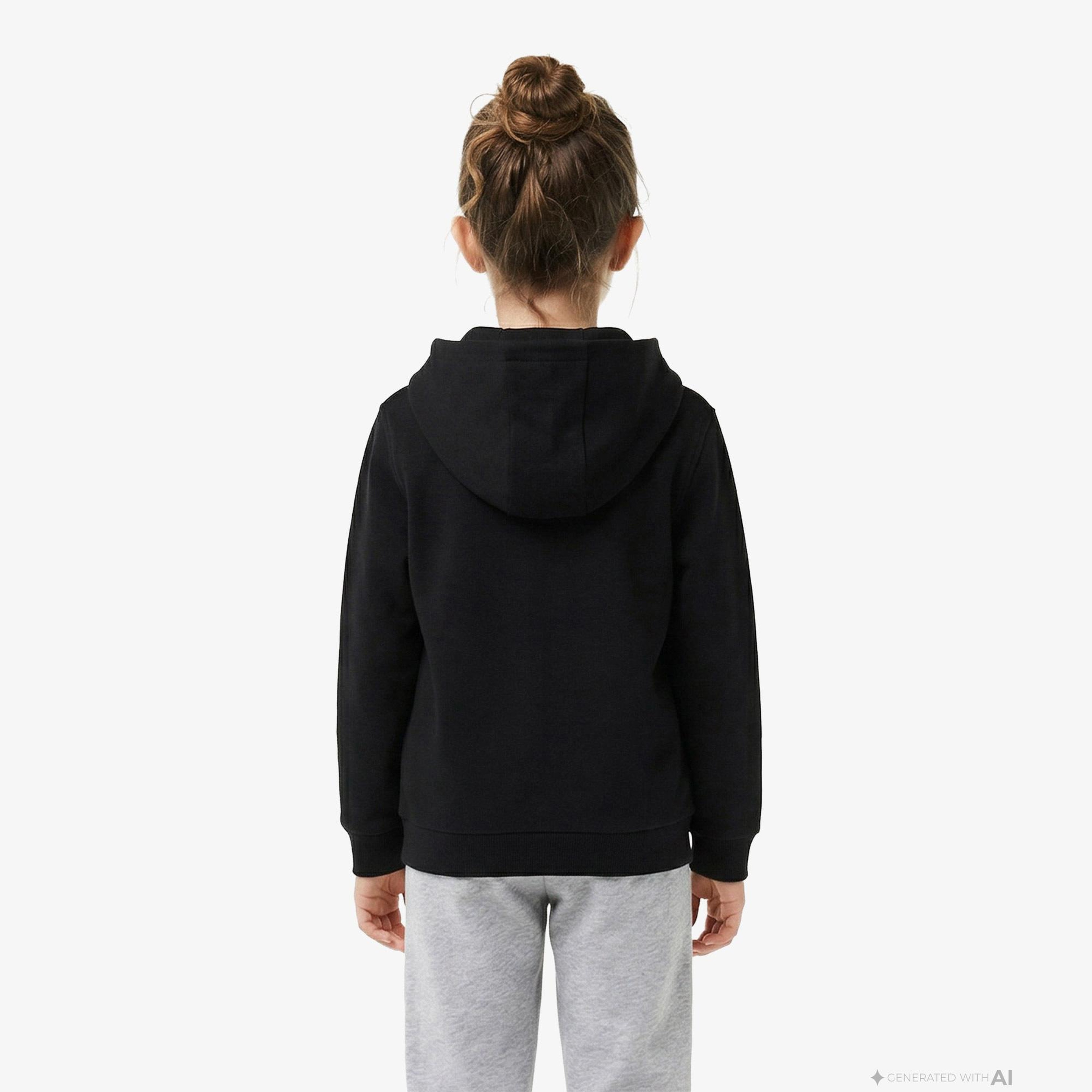 Lacoste Çocuk Kapüşonlu Siyah Sweatshirt
