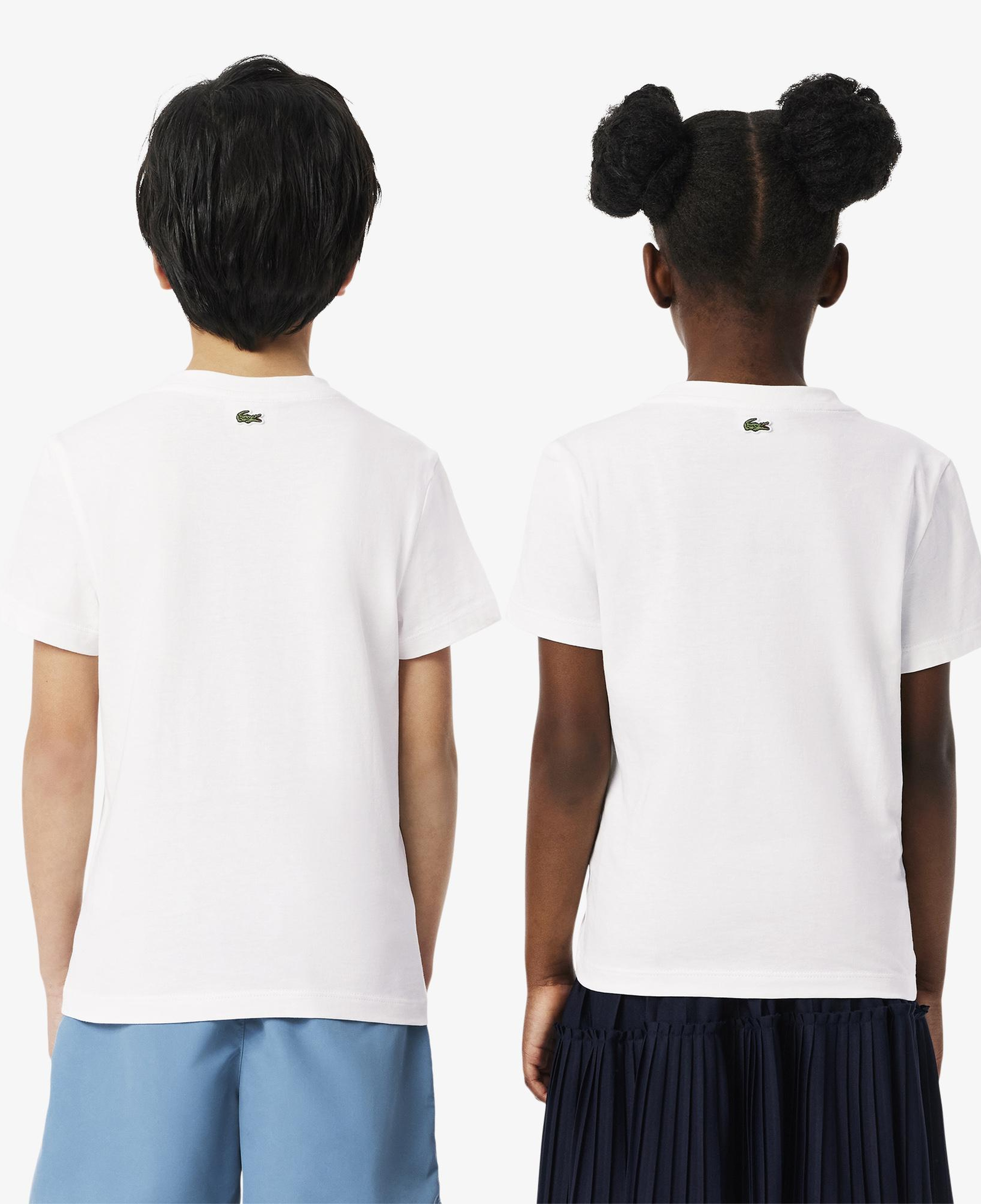 Lacoste Çocuk Bisiklet Yaka Baskılı Beyaz T-Shirt