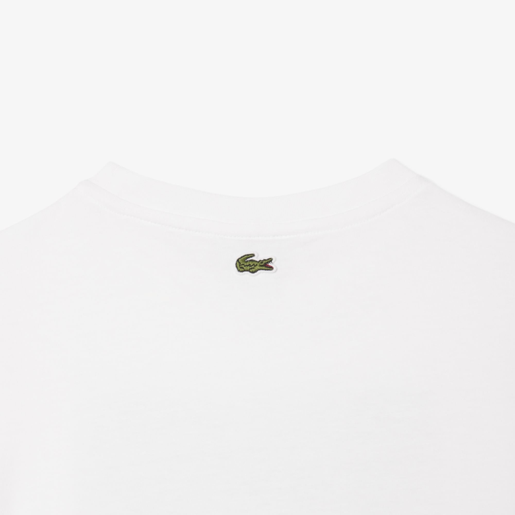 Lacoste Çocuk Bisiklet Yaka Baskılı Beyaz T-Shirt