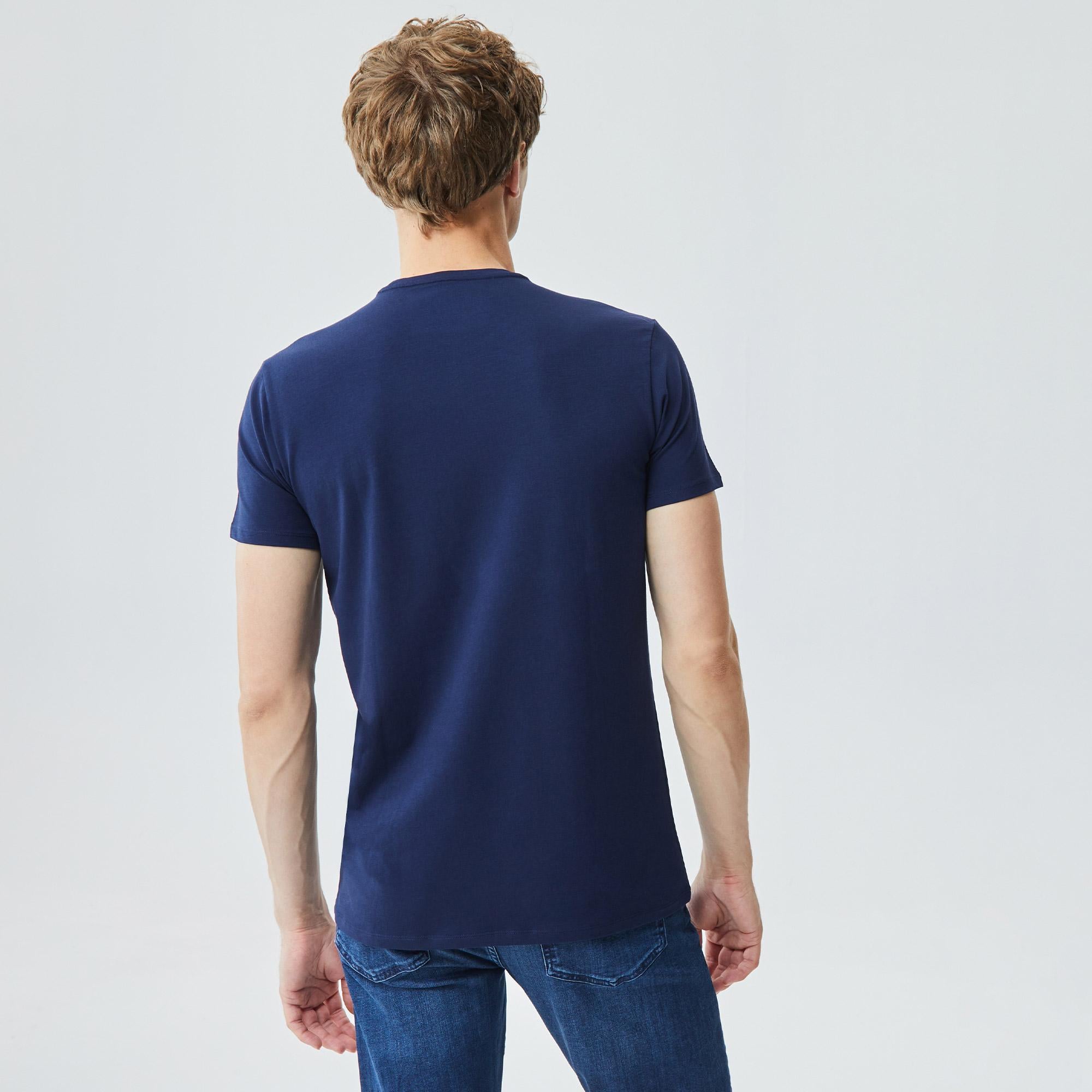 Lacoste Erkek Regular Fit Bisiklet Yaka Lacivert T-Shirt