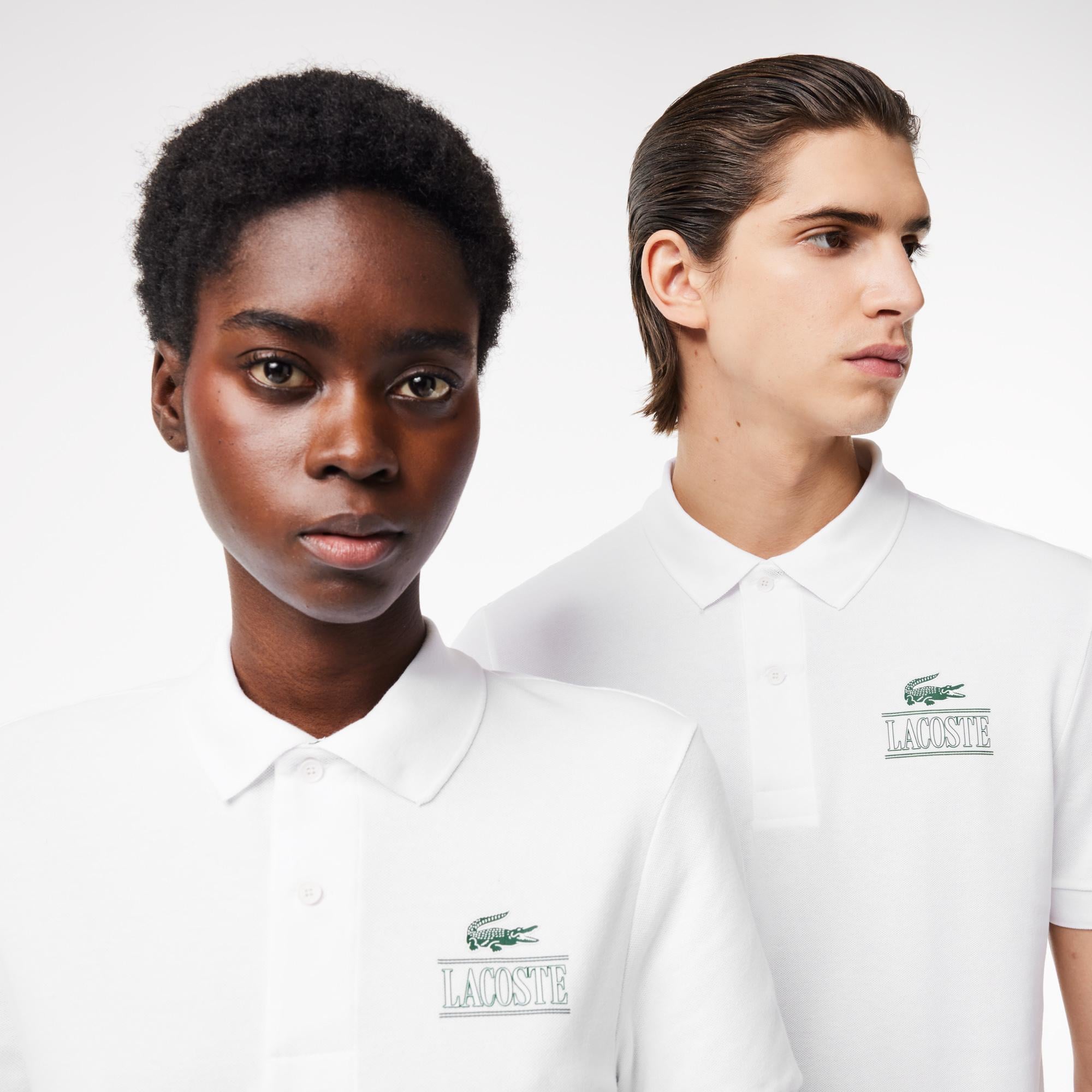 Signature Unisex Regular Fit Baskılı Beyaz Polo