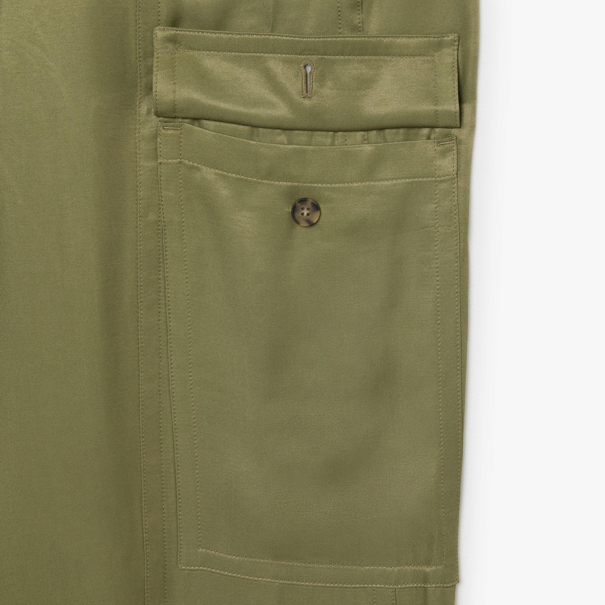 Kadın Oversize Fit Haki Kargo Pantolon