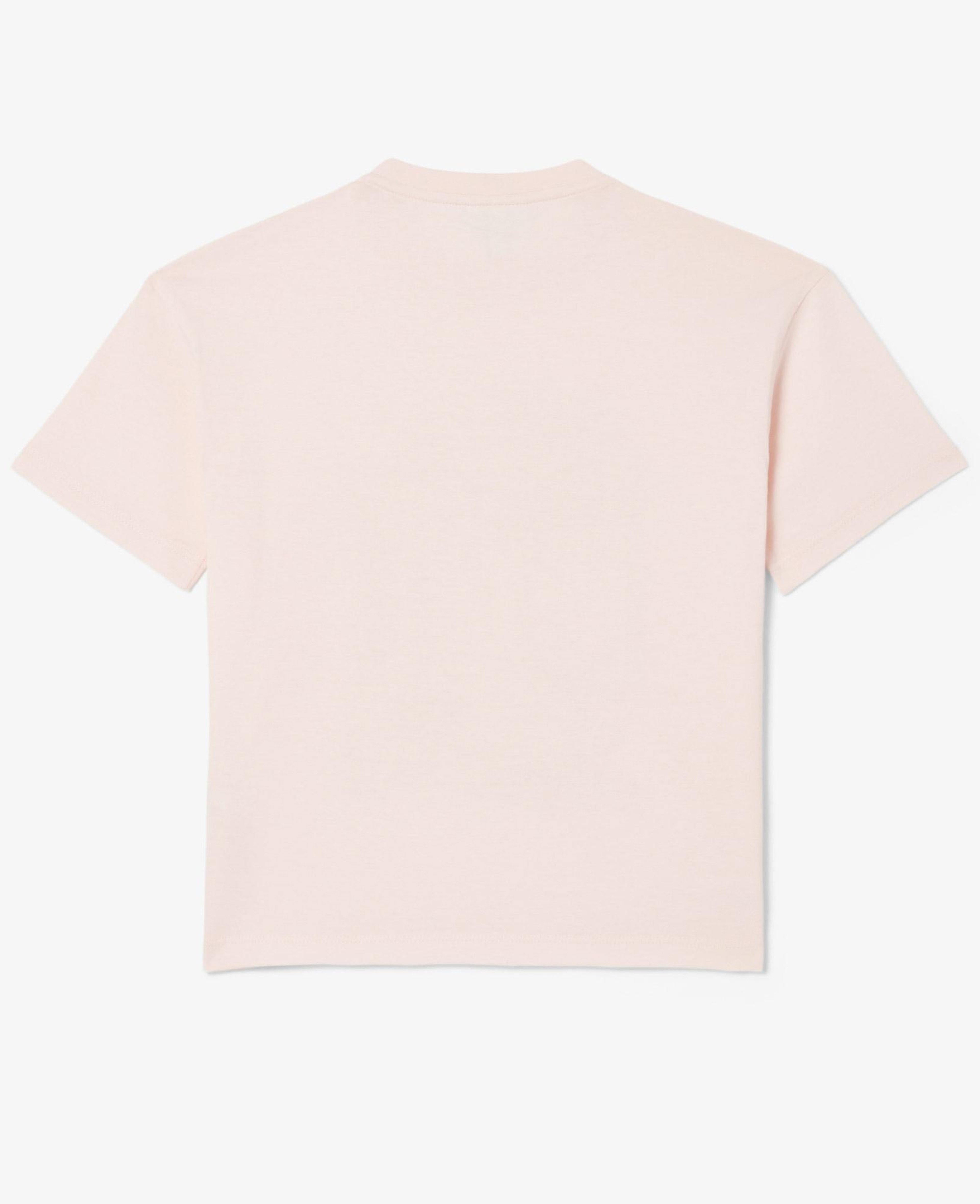 Çocuk Bisiklet Yaka Baskılı Açık Pembe T-Shirt